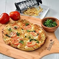 Vista 8 de Paleta de bambú para pizza Paleta de madera para hornear, pan, frutas y verduras Tabla de cortar ligera con asa para el hogar y el horno