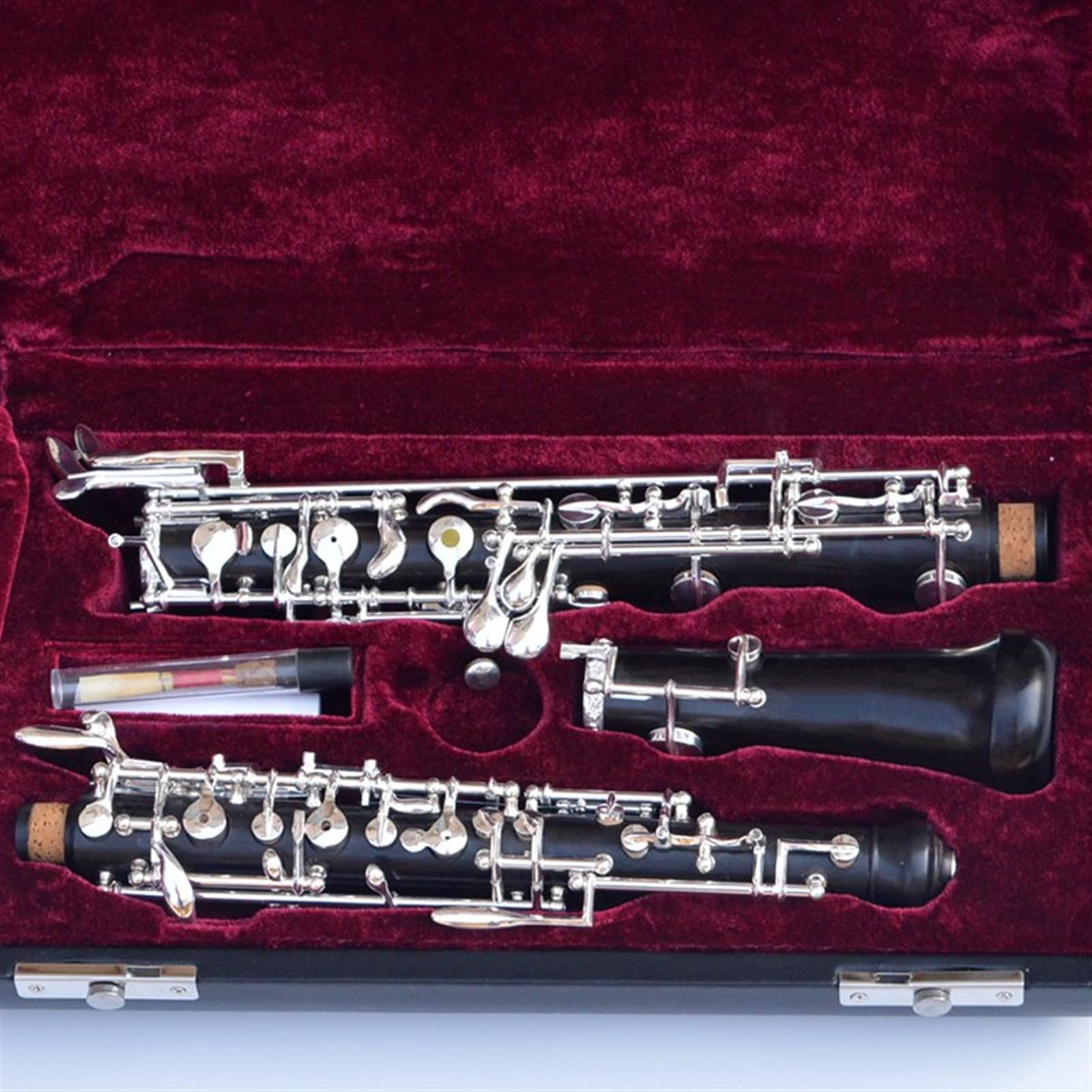 ZUZU Profesional C Key Oboe De Ébano Semiautomático Totalmente Totalmente Automático De Oboe Estilo Cupronickel Plateado Plata Piezas de Oboe (Color : Fully Automatic)