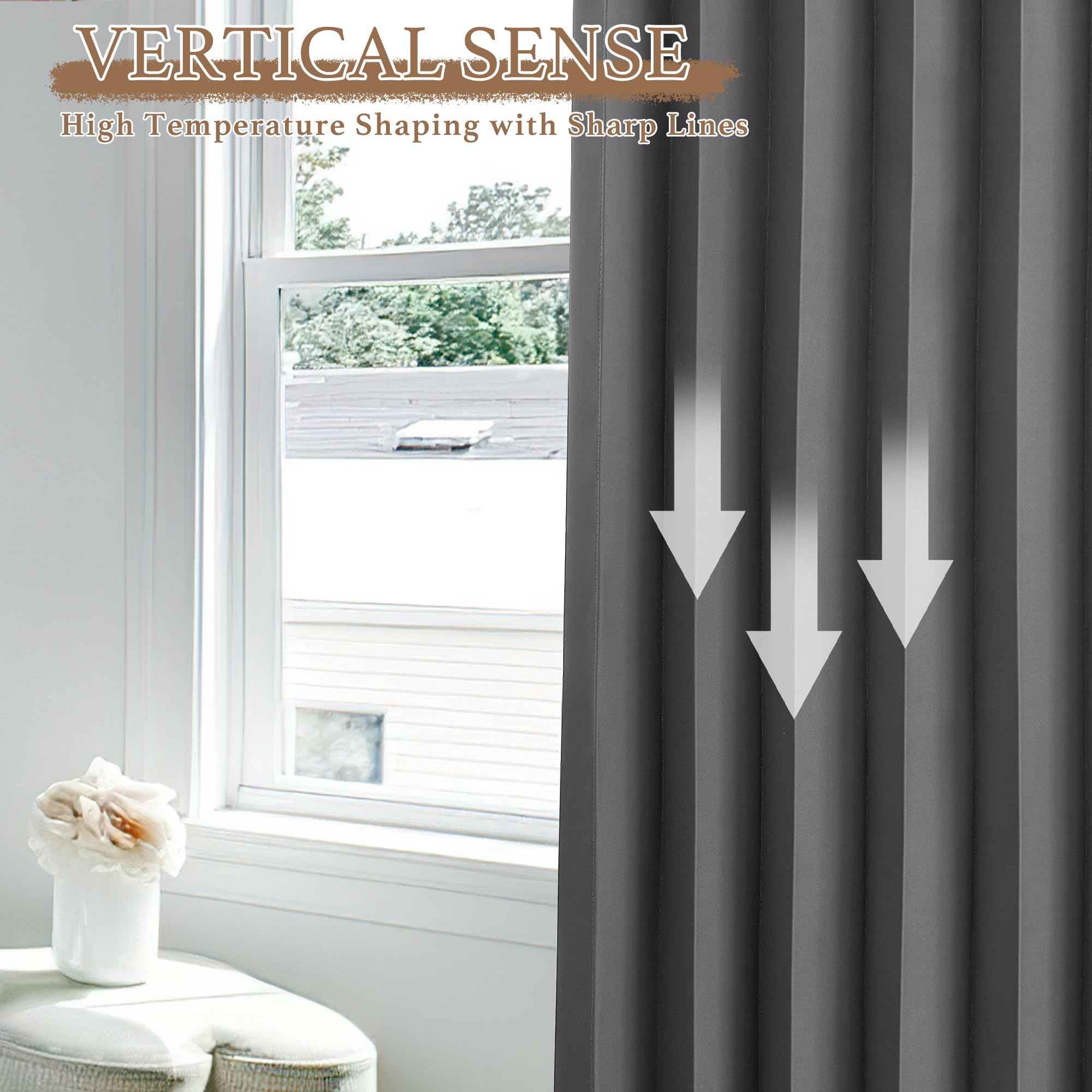 StangH Thermal Insulated Blackout Accordion Curtain for Bedroom