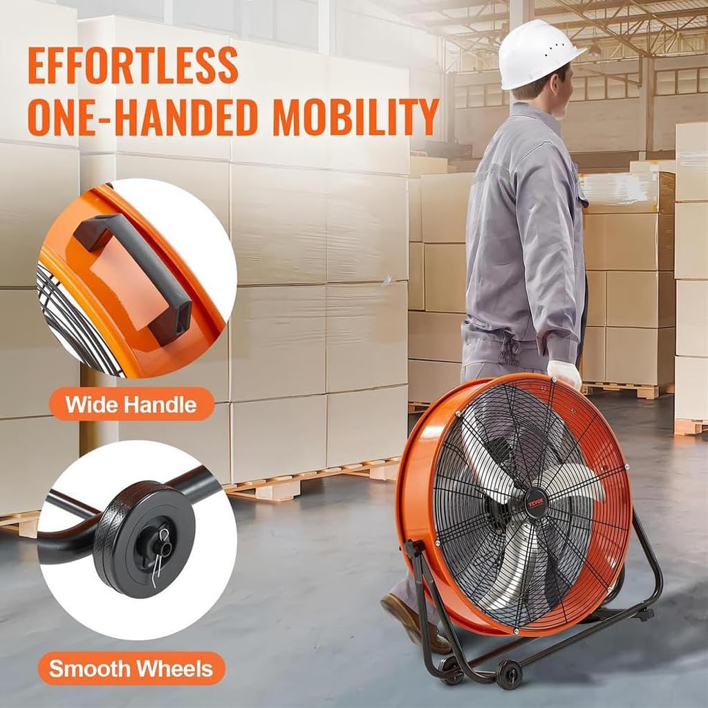 Ventilador Industrial De Suelo, 3 Velocidades, Orientable