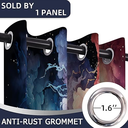 Miniatura 4 de Cortinas de puerta Nebula para puertas, agujero negro, universo, espacio, galaxia, cortina opaca para armario de dormitorio de niños, ojales con