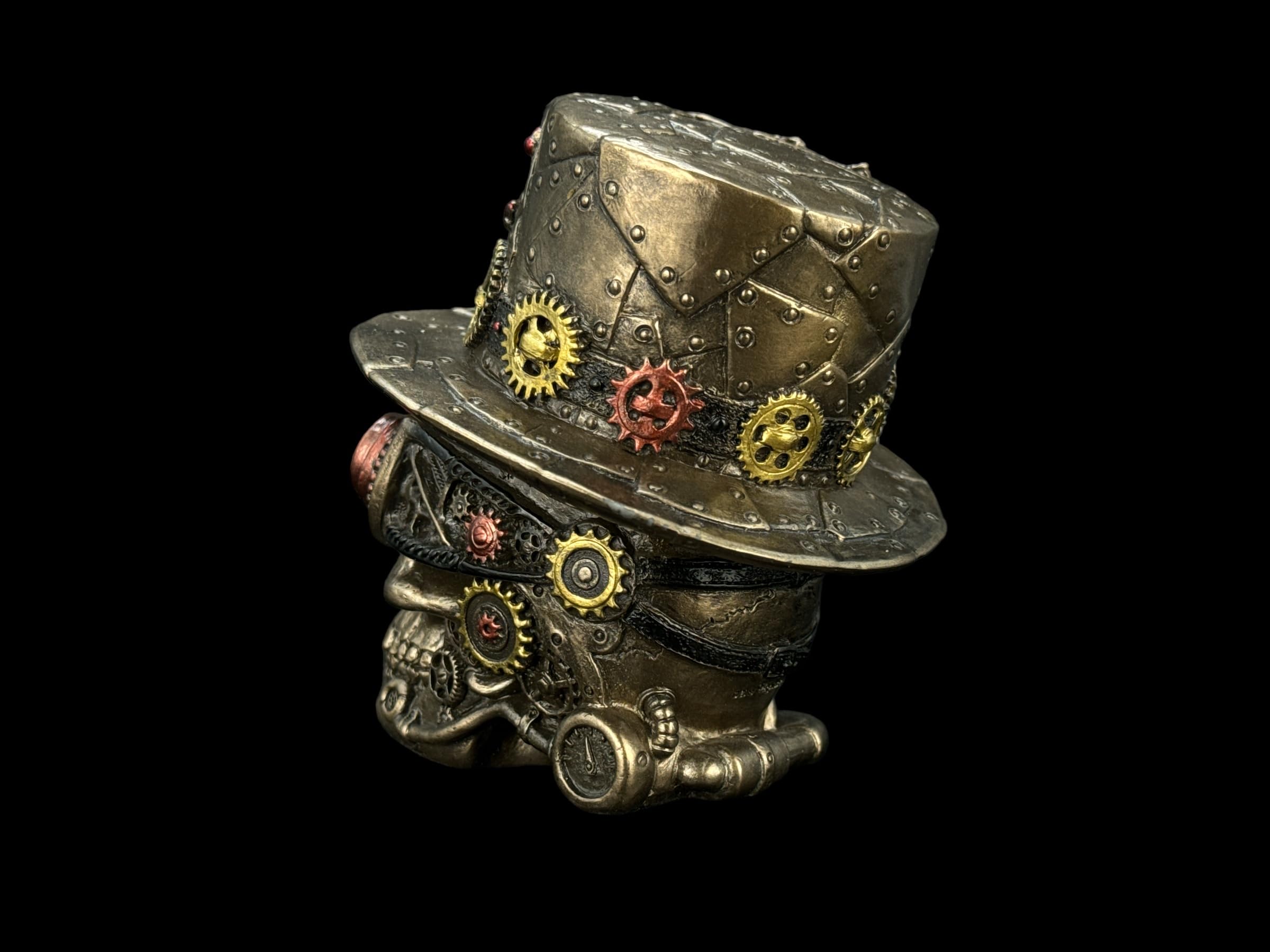 57 SPECIAL REPLICAS Statua Decorativa da Interno - Scultura in stile steampunk con teschio e cappello a cilindro - Scultura Moderna Design