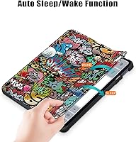Vista 5 de Funda para Xiaomi Pad 6, Slim Stand Hard Back Shell Funda protectora inteligente para Xiaomi Pad 6 Pro 11 "con función de encendido/apagado Graffiti