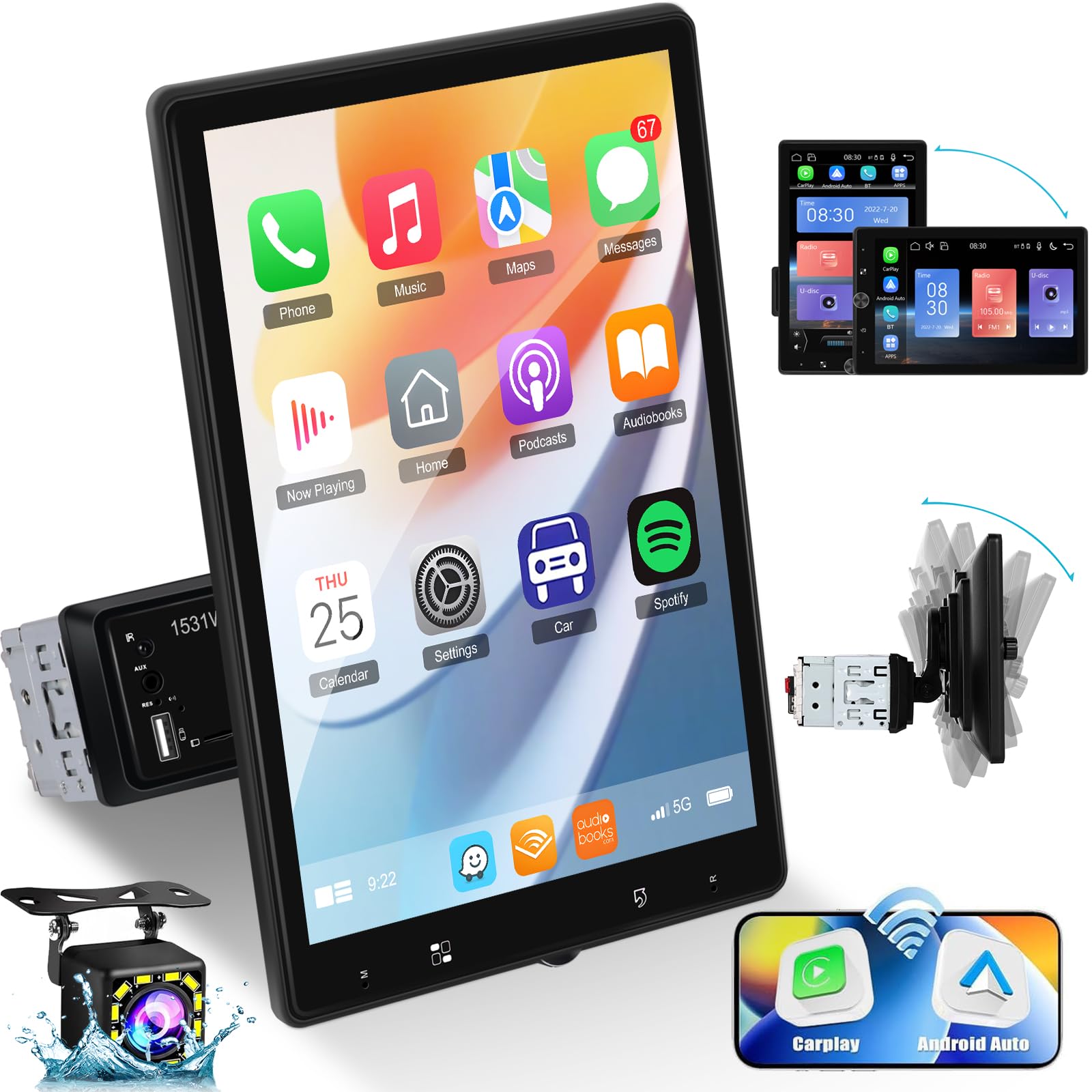 Écran HD CarPlay Android Auto 6.86'' Avec Caméra De Recul - Français