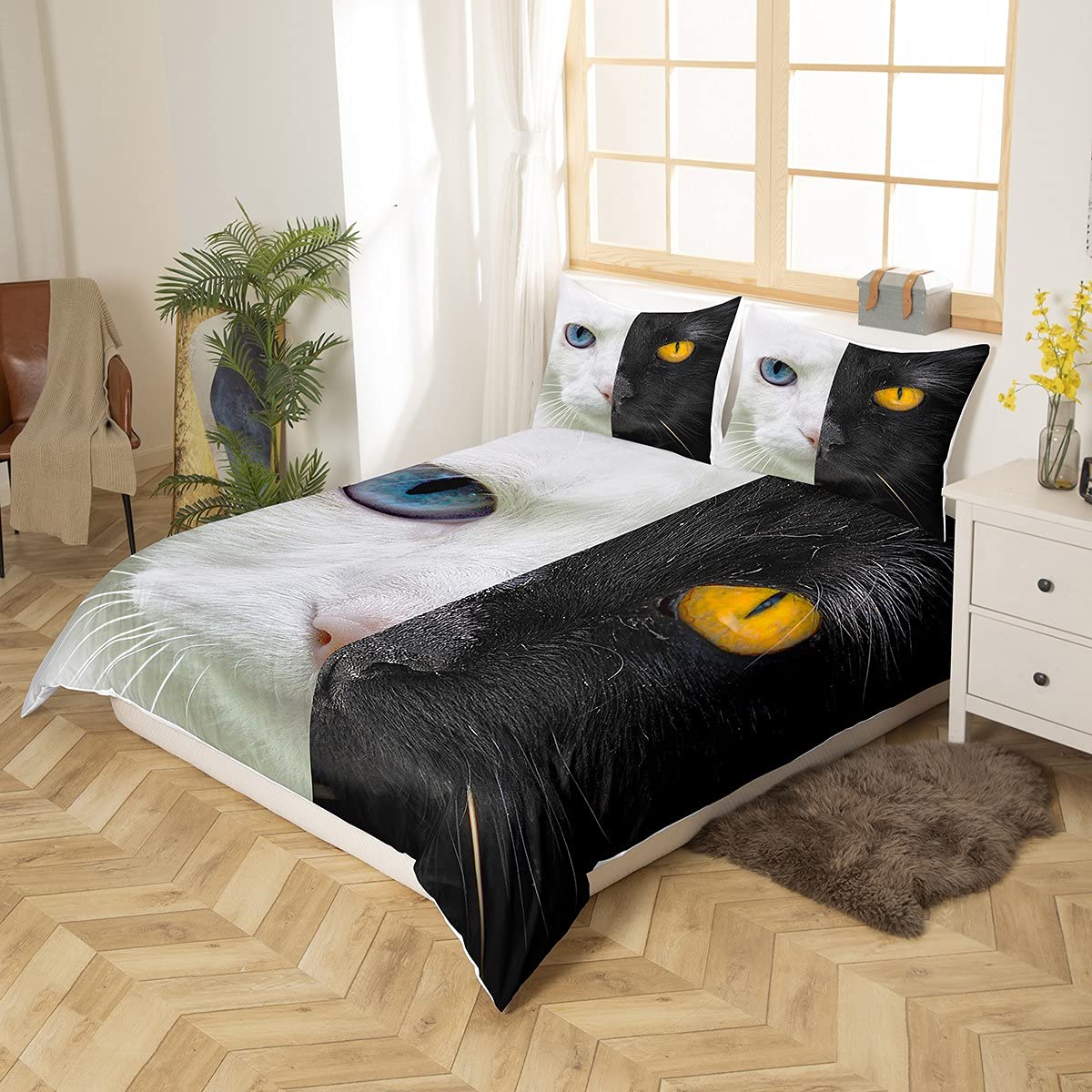 Set di letto per gatti del fumetto Set di letto per gatti da compagnia lenzuola microfibra 3D animale gatto amante set di lenzuola singolo formato