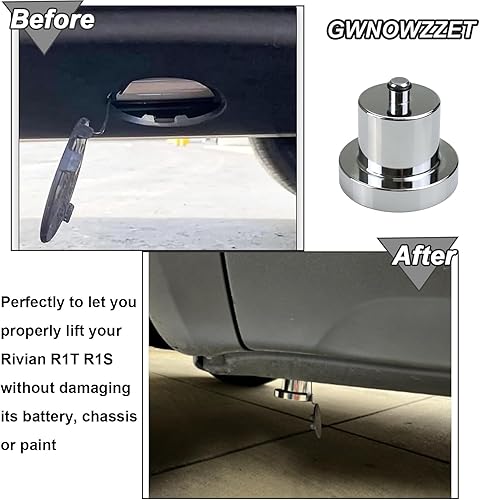 Miniatura 4 de Almohadilla de elevación de aluminio compatible con Rivian R1T R1S, adaptadores Jack Pucks protege la batería y el chasis (1 unidad)