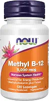 Agora suplementos, metil B-12 (metilcobalamina) 5.000 mcg, saúde do sistema nervoso *, 120 lozenges