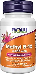 Agora suplementos, metil B-12 (metilcobalamina) 5.000 mcg, saúde do sistema nervoso *, 120 lozenges