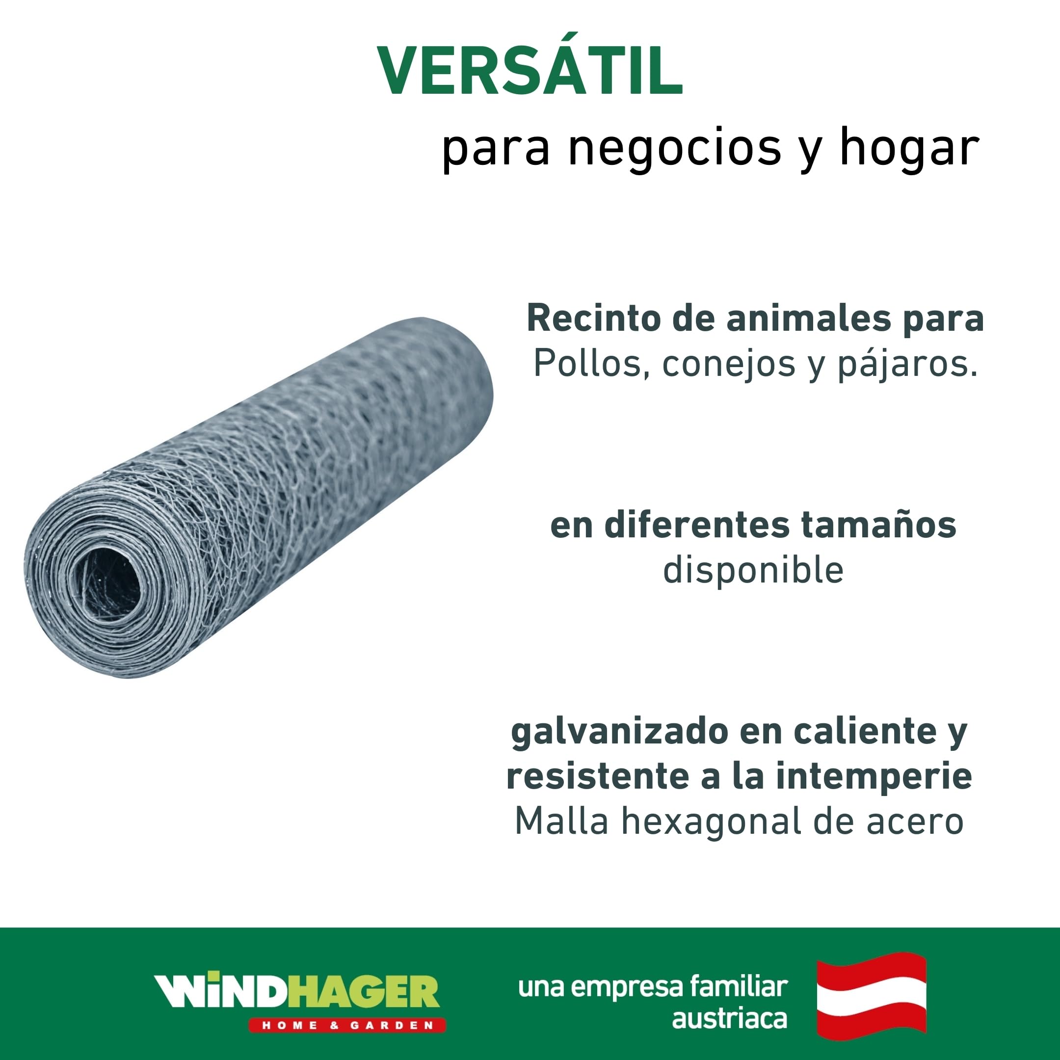 Windhager Malla galvanizada para Animales pequeños, 1 x 10 m