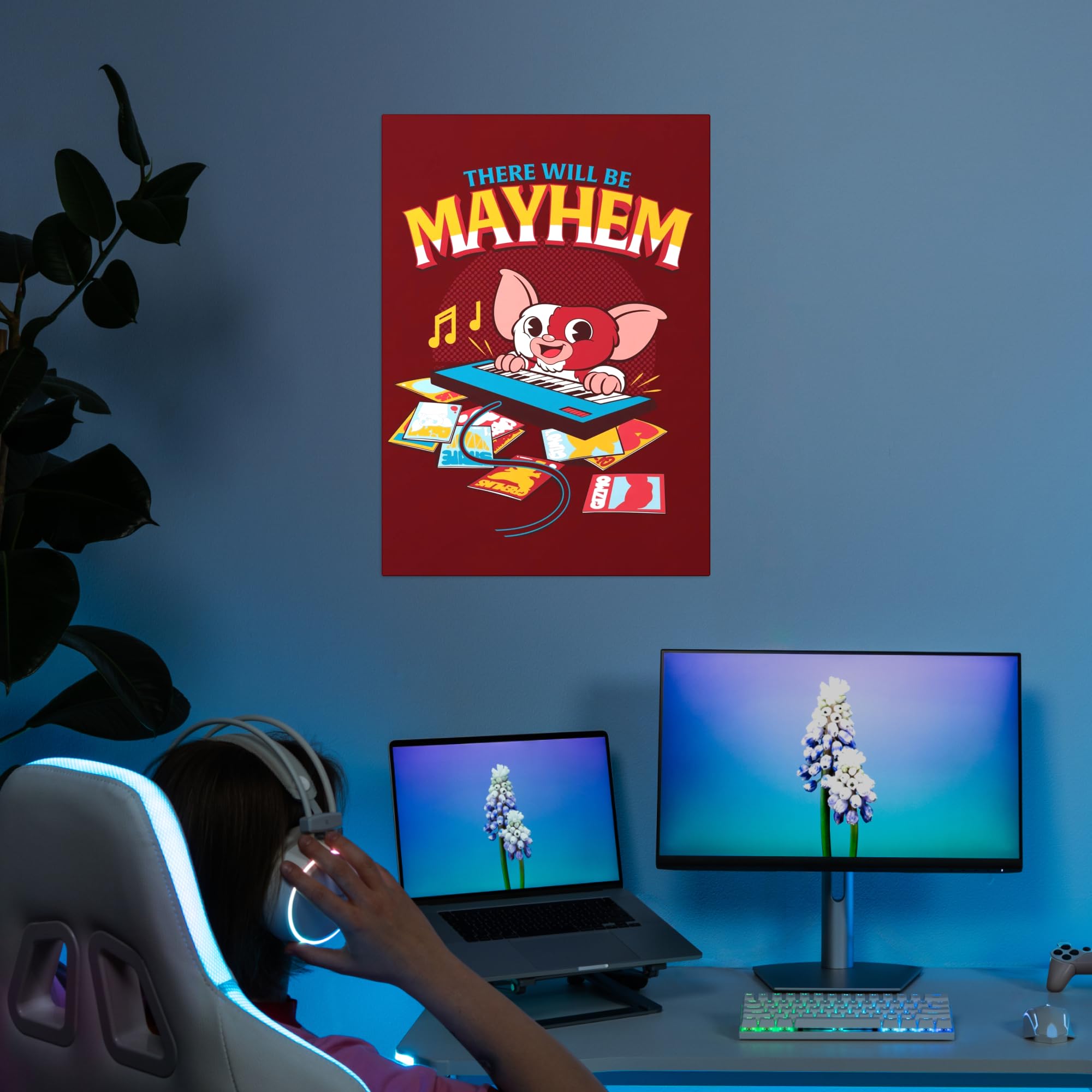 Displate Poster in metallo Gremlins - We're back - Gizmo's Mayhem: A Musical Gremlin - Camera dei bambini - Regalo da collezione - Decorazioni artistiche da parete di alta qualità poster