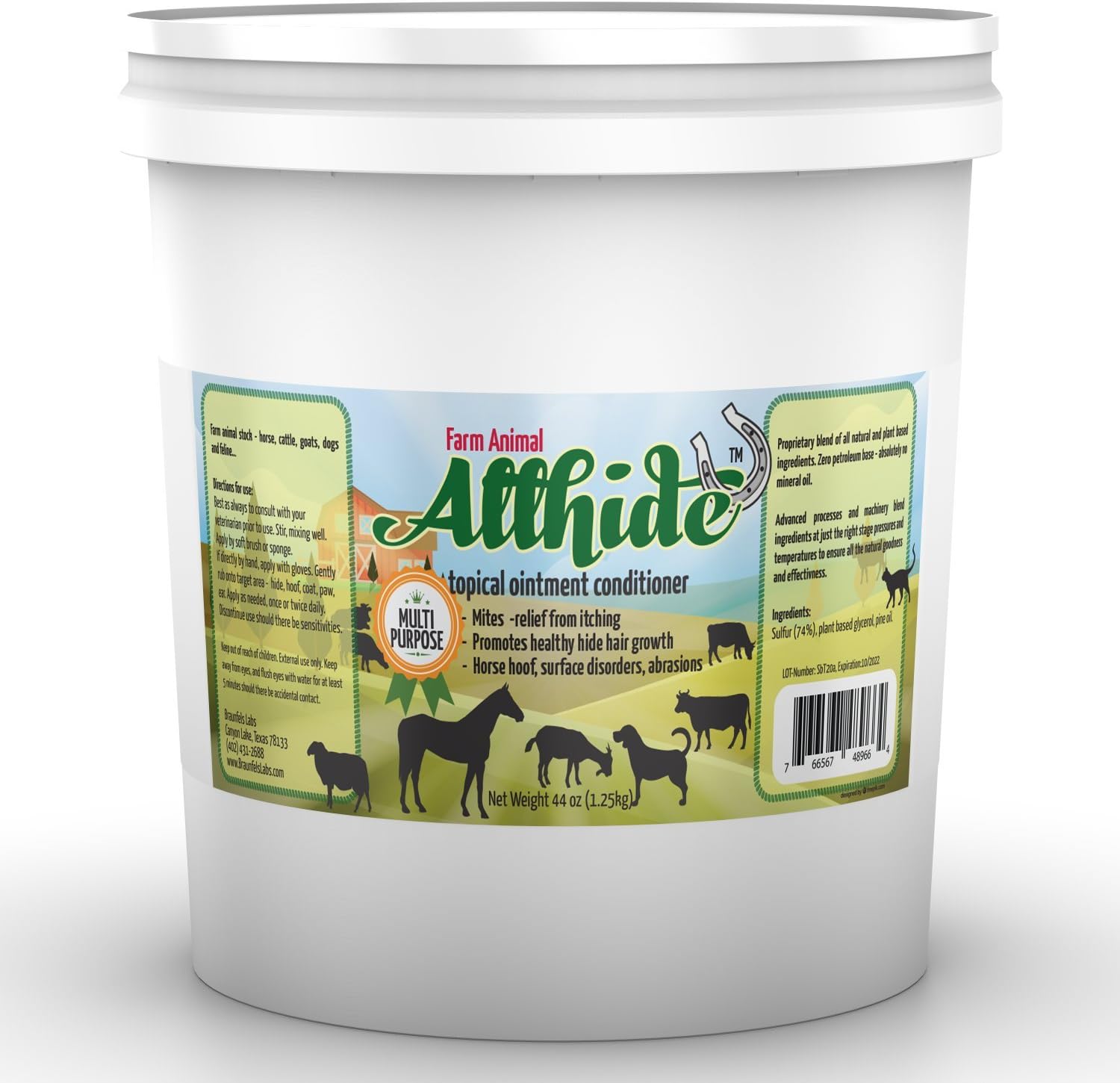 Large Tub Live Stock Ointment - Horse, Goat, Cow, Dog, Farm Animal