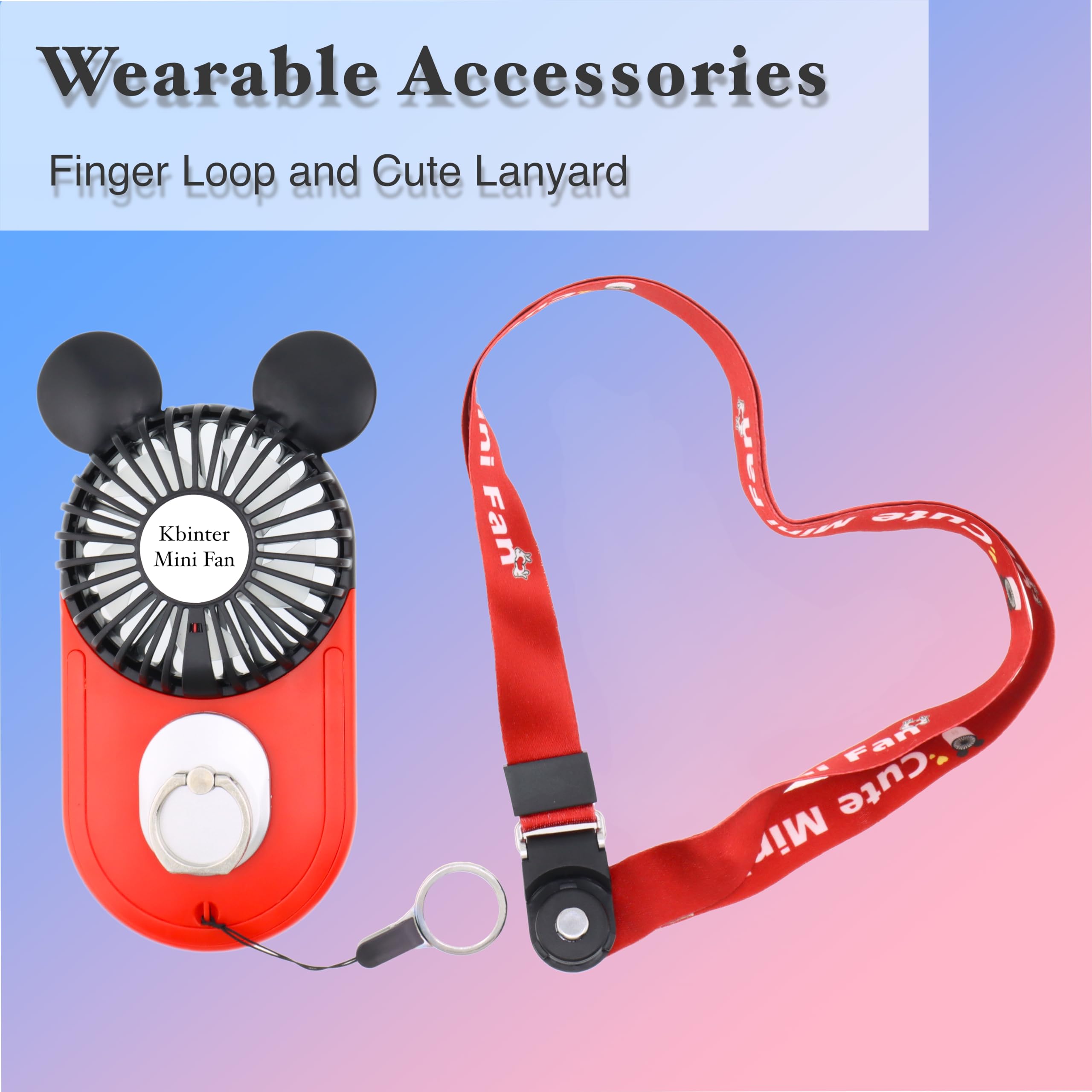 Amazon.com: Kbinter Cute Mouse Handheld Fan, Rechargeable USB Mini