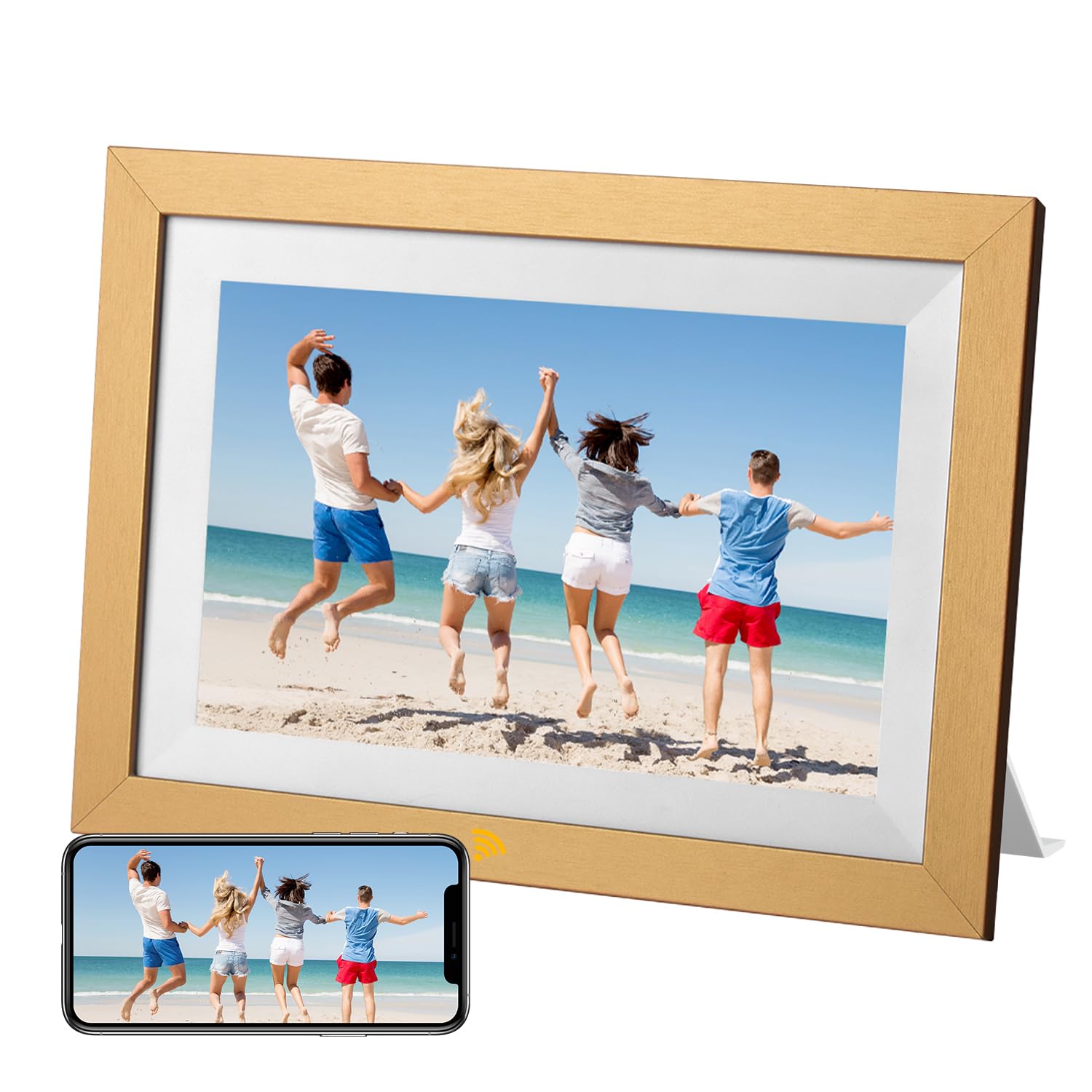 【ブラックフライデー】【8,399円】 KODAK デジタルフォトフレーム 木製 10インチ 1280×800 32GB内蔵 SDカード拡張可 USBメモリ・Wifi対応 【送料無料】