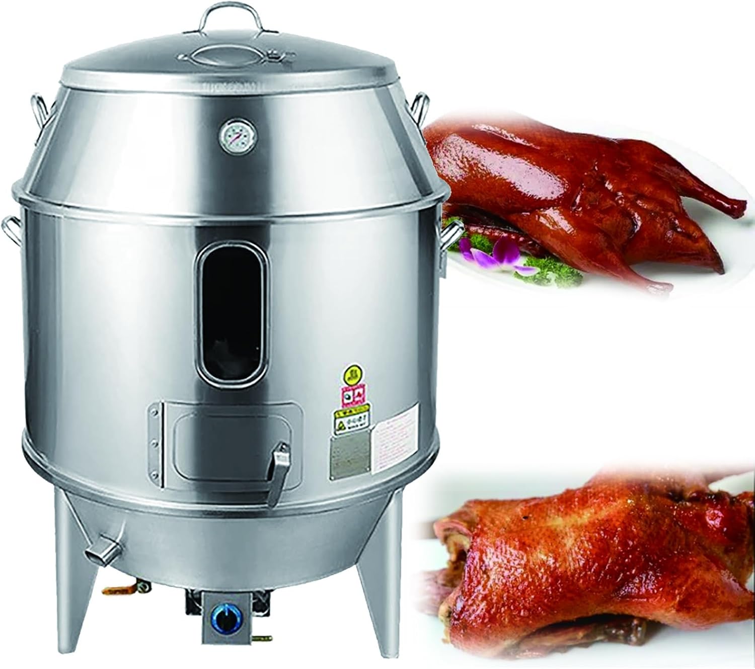 Multi-Purpose Stainless Steel Chal Oven, 360° Outdoor BBQ Grill with Viewing Window, Perfect for Camping, Travel, Patio & Backyard Cooking.