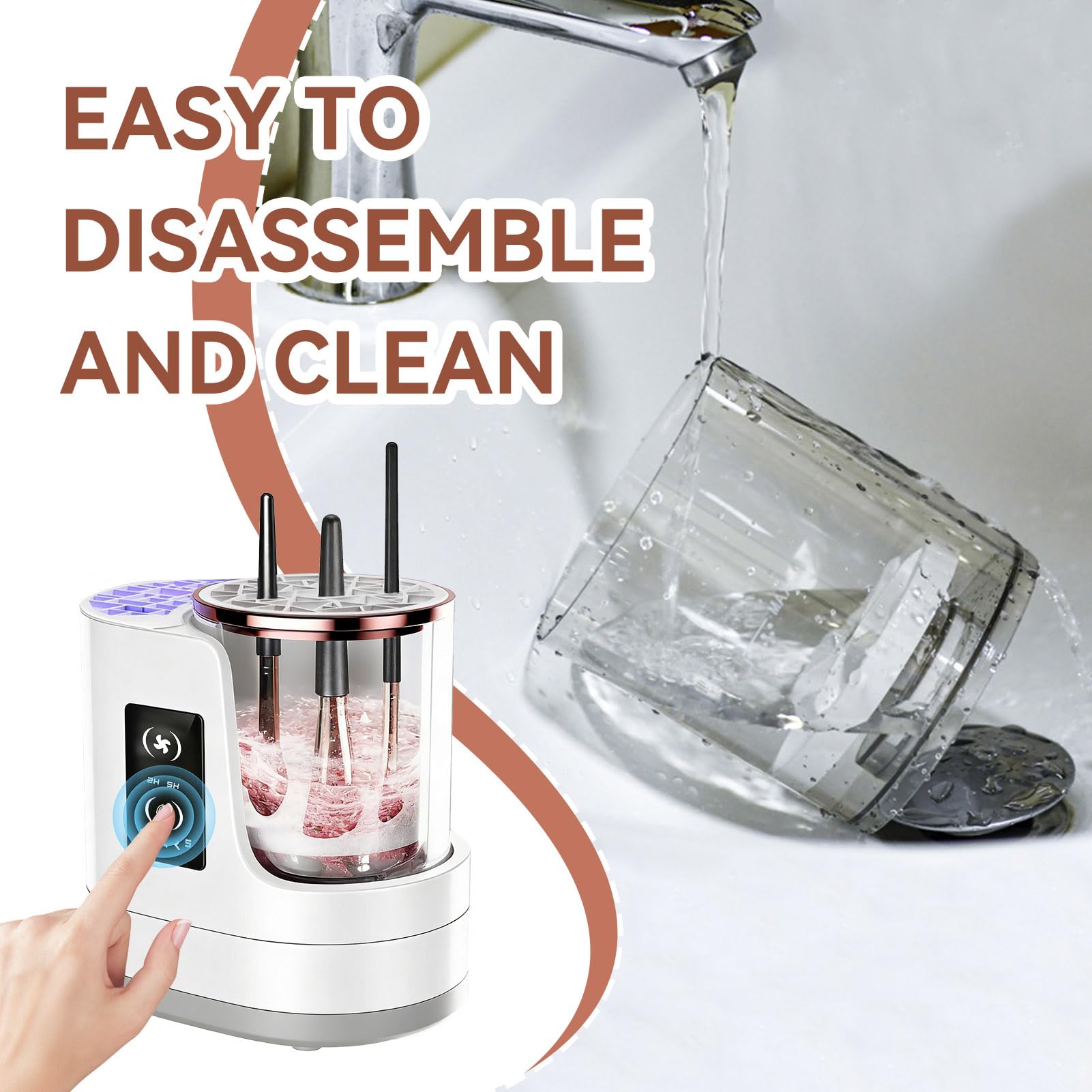 Máquina limpiadora de brochas de Maquillaje eléctrica, Limpiador de brochas de Maquillaje Desmontable, máquina Secadora, cepillos cosméticos eléctricos USB, Herramienta limpiadora