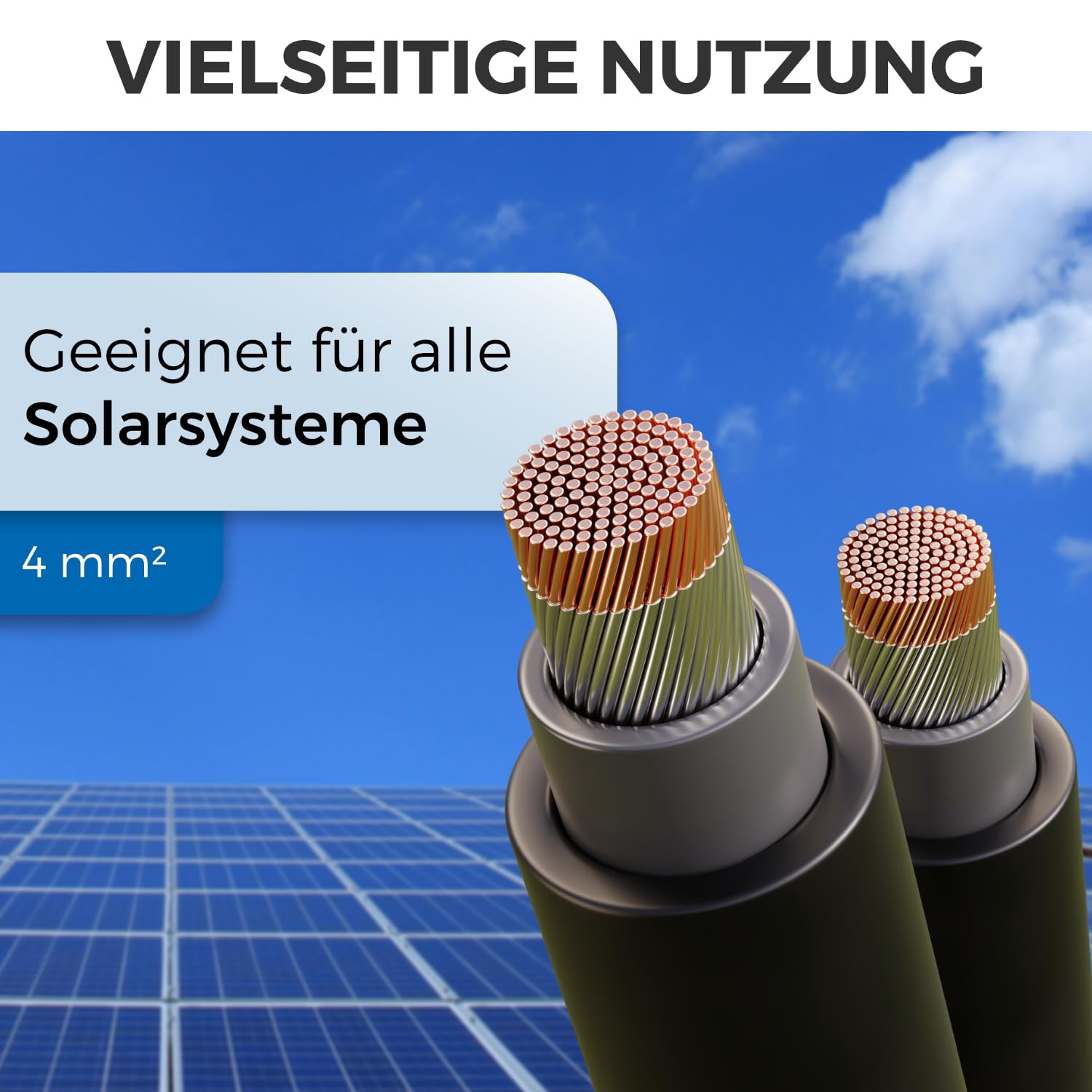 deleyCON 25m Solarkabel 4mm² - Hochwertiges Photovoltaik-Kabel für PV-Anlagen - UV-Beständig Halogenfrei für 1kV AC 1,5kV DC - Ideal für Feste Verlegung und PV-Steckkontakte - Schwarz
