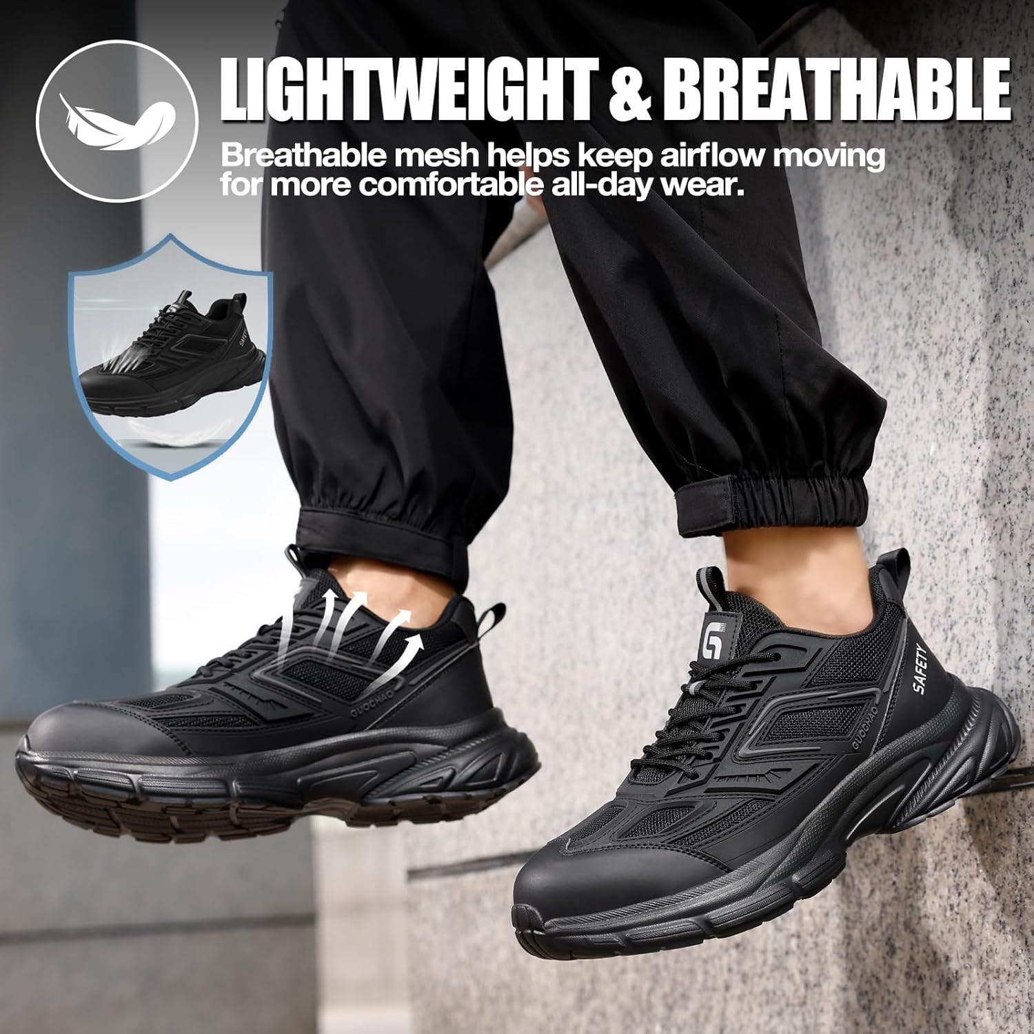 Steel Toe Shoes for Men Lightweight Low Top Work Safety Footwear Comfortable Protection for Warehouse Construction