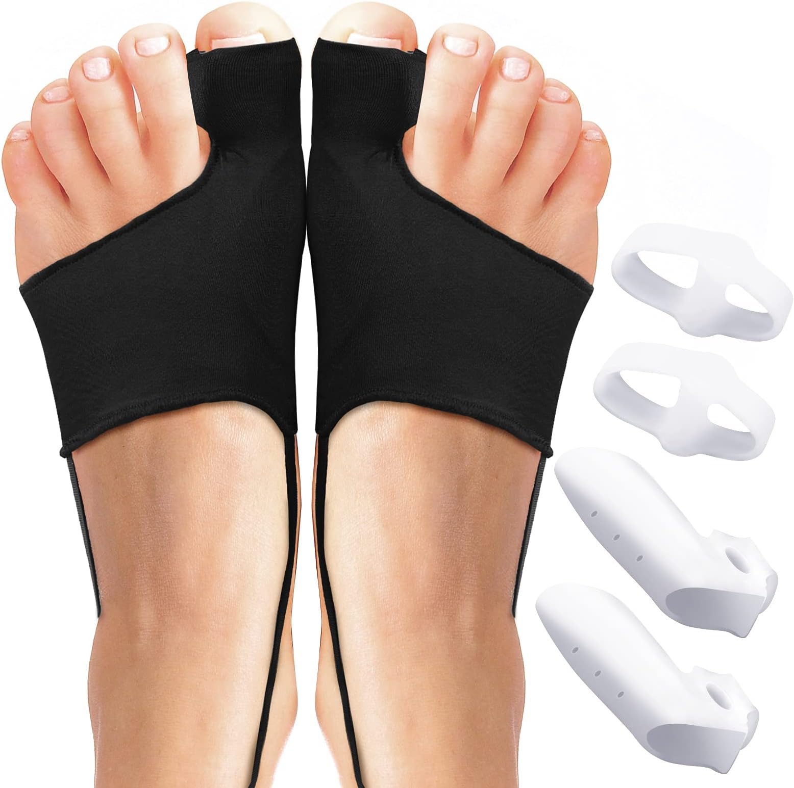 Bunion Corrector & Bunion Toe Separator, Orthopedic Bunion Splints Bunion Pads, Big Toe Separator Pain Relief, Non-Surgica Hallux Valgus Correction Treatment, Toe Straightener Bunion Socks, Day Night Support