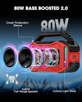 ANCOON Bluetooth Speakers Red+Green