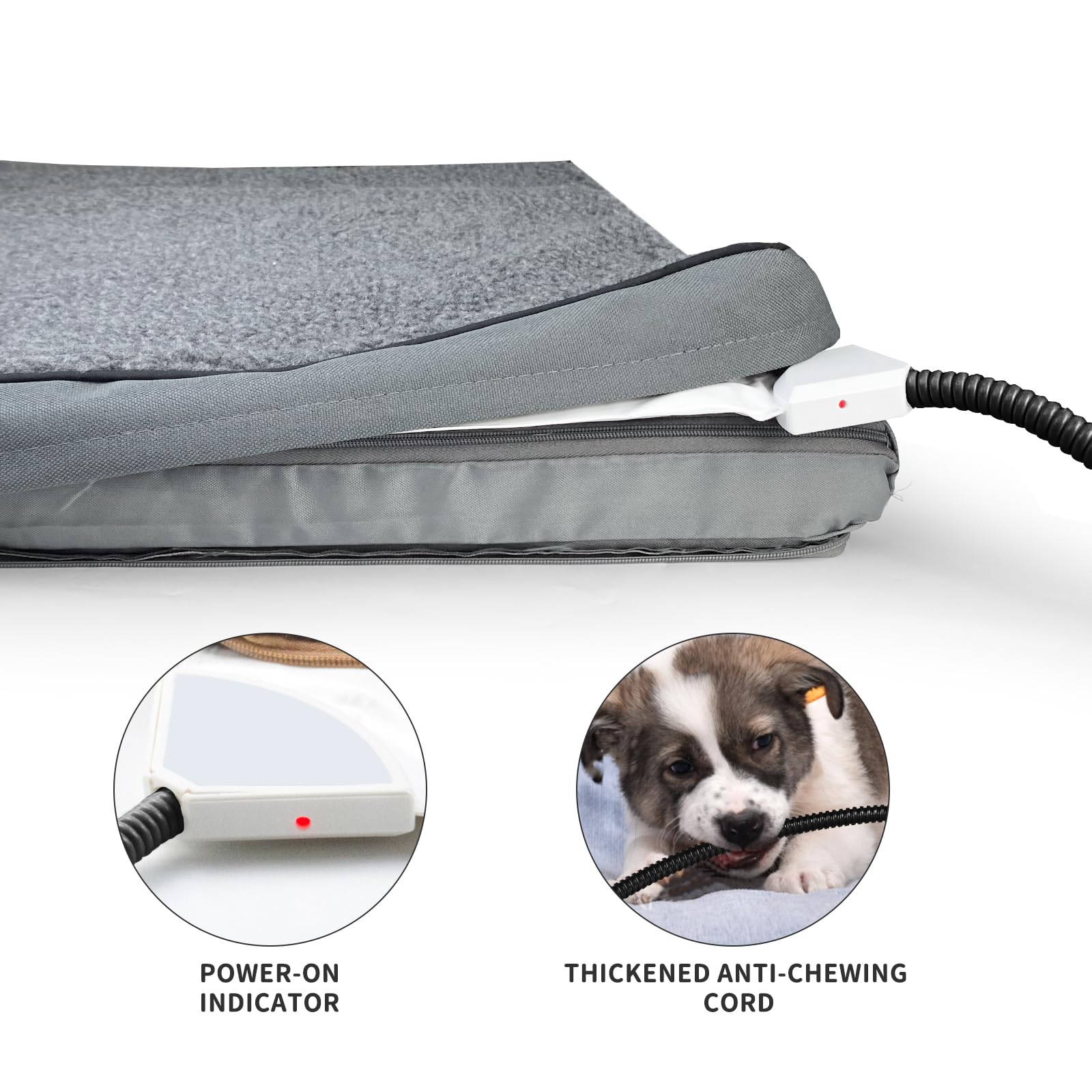 Camas térmicas para Mascotas para Interiores y Exteriores, para Gatos y Perros, Camas ortopédicas de Espuma para Gatos, Control de Temperatura automático, Funda Lavable con Forro Impermeable,