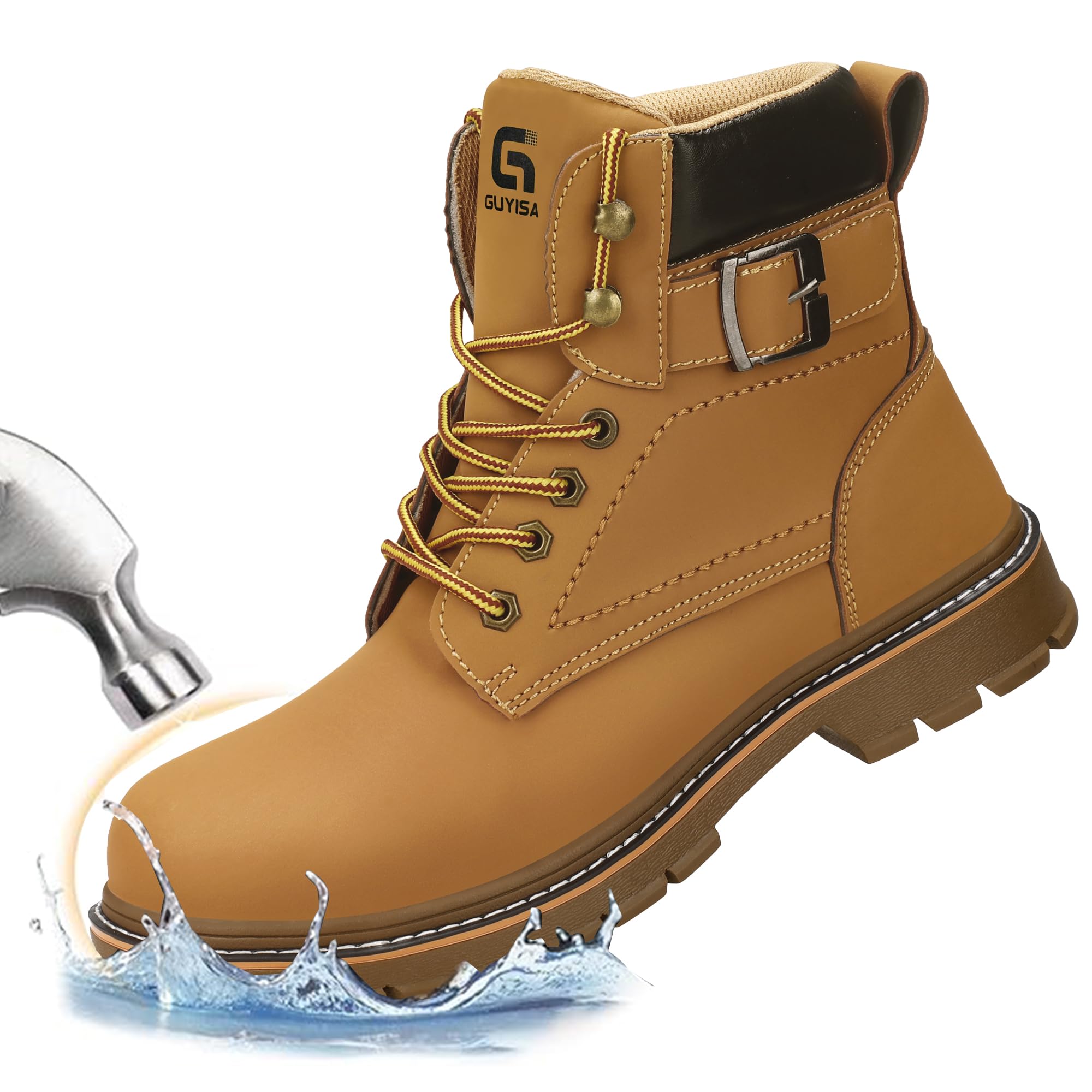 AUVYI Waterproof Steel Toe Work Boots for Men Safety Non Slip Stylish Boots Industrial & Construction Boots