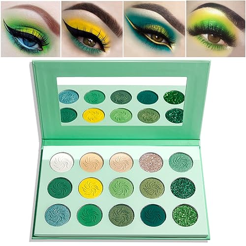 QIUFSSE - Paleta de sombras de ojos de 15 colores, paleta de sombra de ojos, altamente pigmentada, brillante, colorido, de larga duración, color