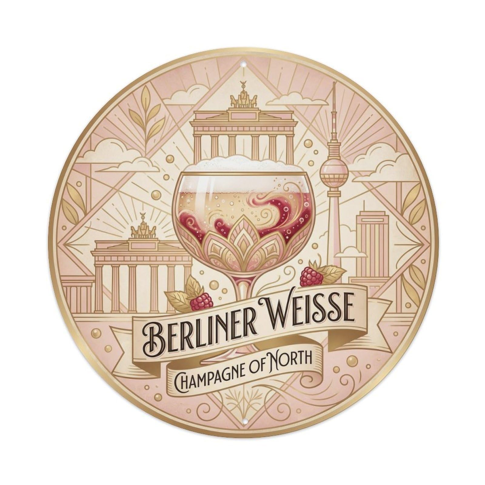 Berliner Weisse Cellar Brew Hops Malt German Craft Metal Tin Sign