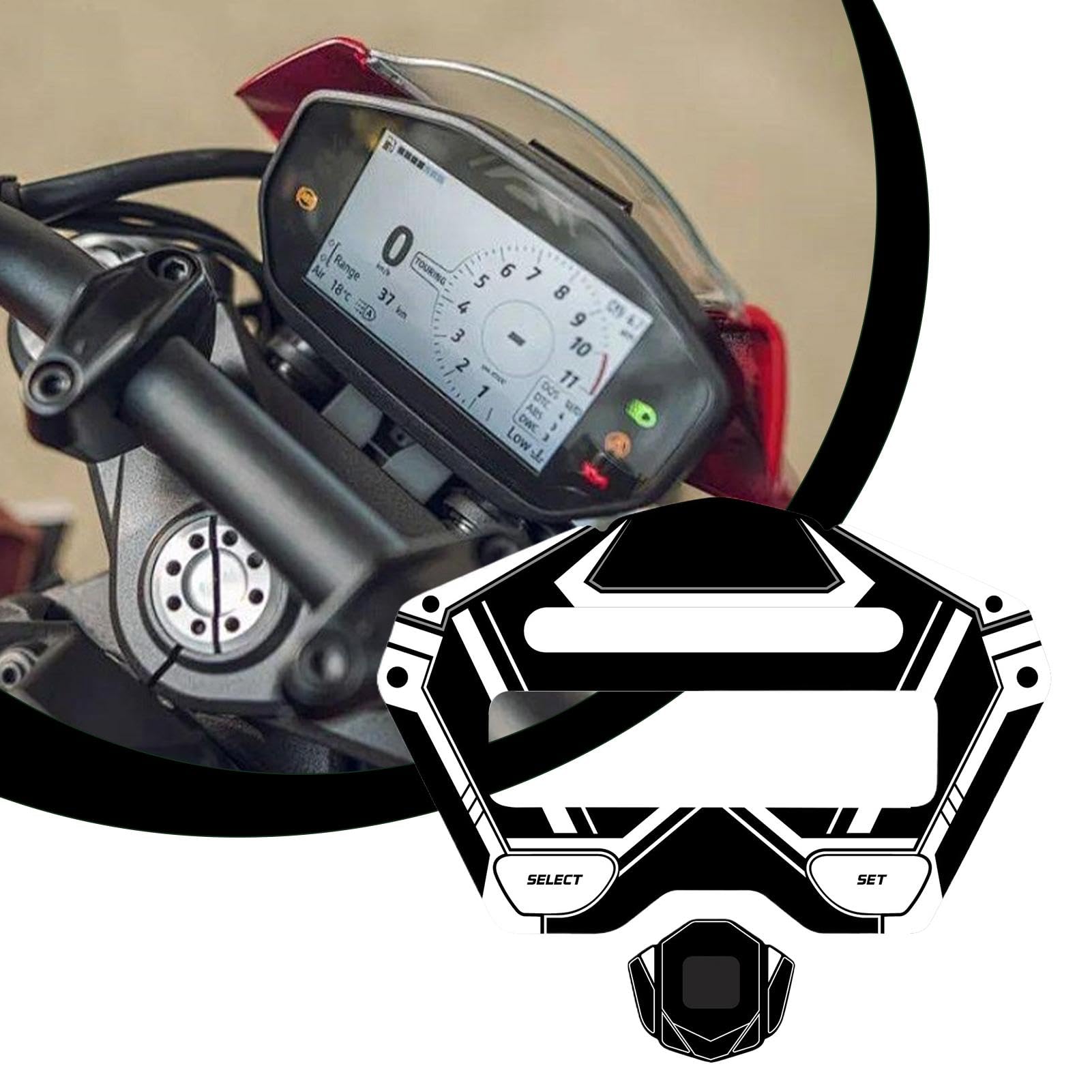 Proteggi Schermo Strumento Stampa Ad Alta Definizione, Preciso | Protezione Antigraffio Moto Forte Pellicola Adesiva Antigraffio Per Display Del Tachimetro E Strumentazione