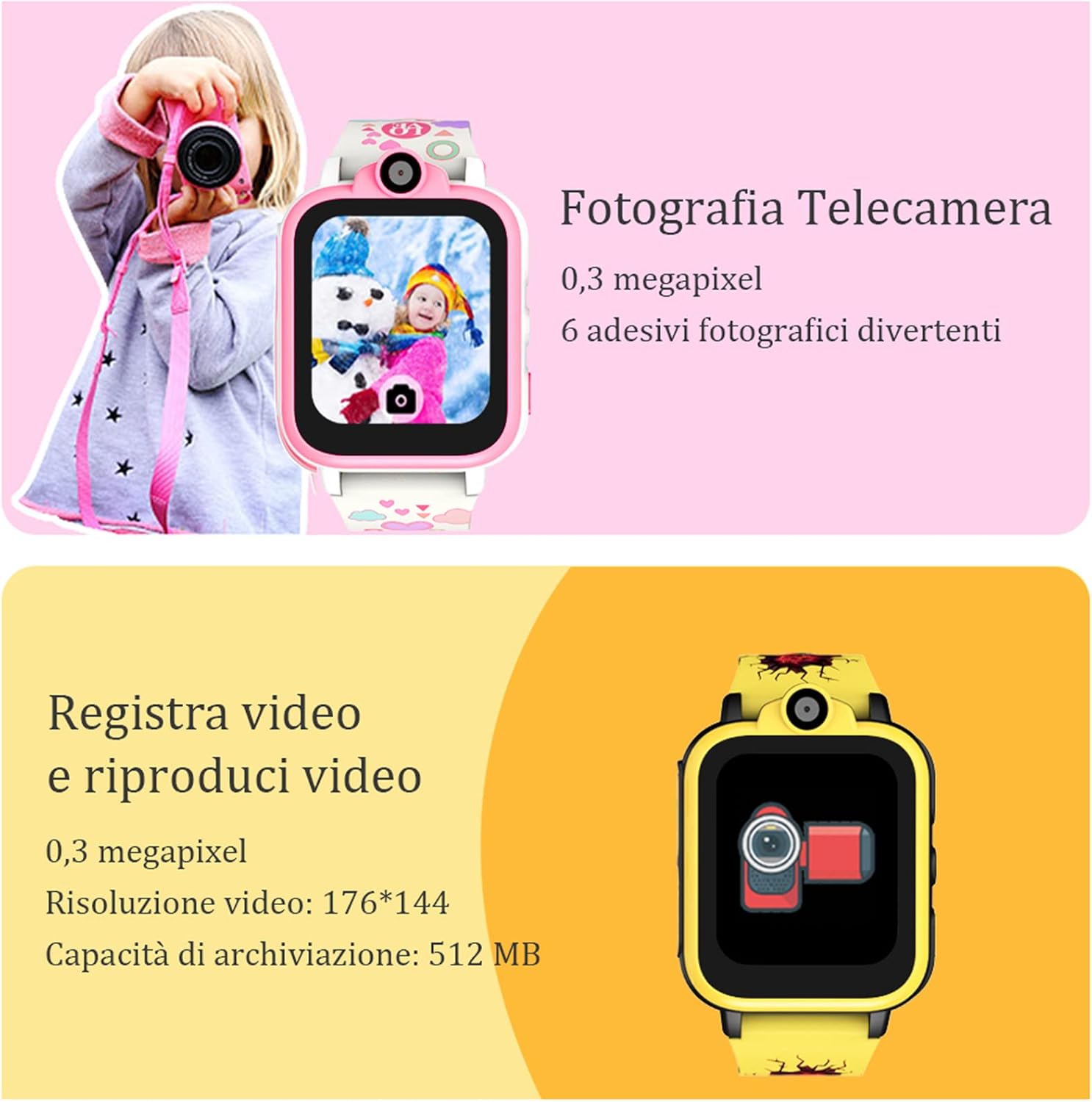 Orologio Smartwatch Bambini Donna Uomo - Effettua e Rispondi Alle Chiamate e SOS, Doppia Fotocamera, 18 Giochi, 16 Funzioni, Compatibile con Schede Nano SIM 2G, Adatto a Bambini Dai 4 Anni in Su Orologio Smartwatch Bambini Donna Uomo - Effettua e Rispondi Alle Chiamate e SOS, Doppia Fotocamera, 18 Giochi, 16 Funzioni, Compatibile con Schede Nano SIM 2G, Adatto a Bambini Dai 4 Anni in Su