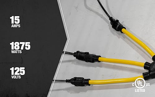 Vista 45 de Southwire - Adaptador de cable de alimentación para generador, calibre 12/3, 15 amperios, con receptáculos iluminados, construcción de conector