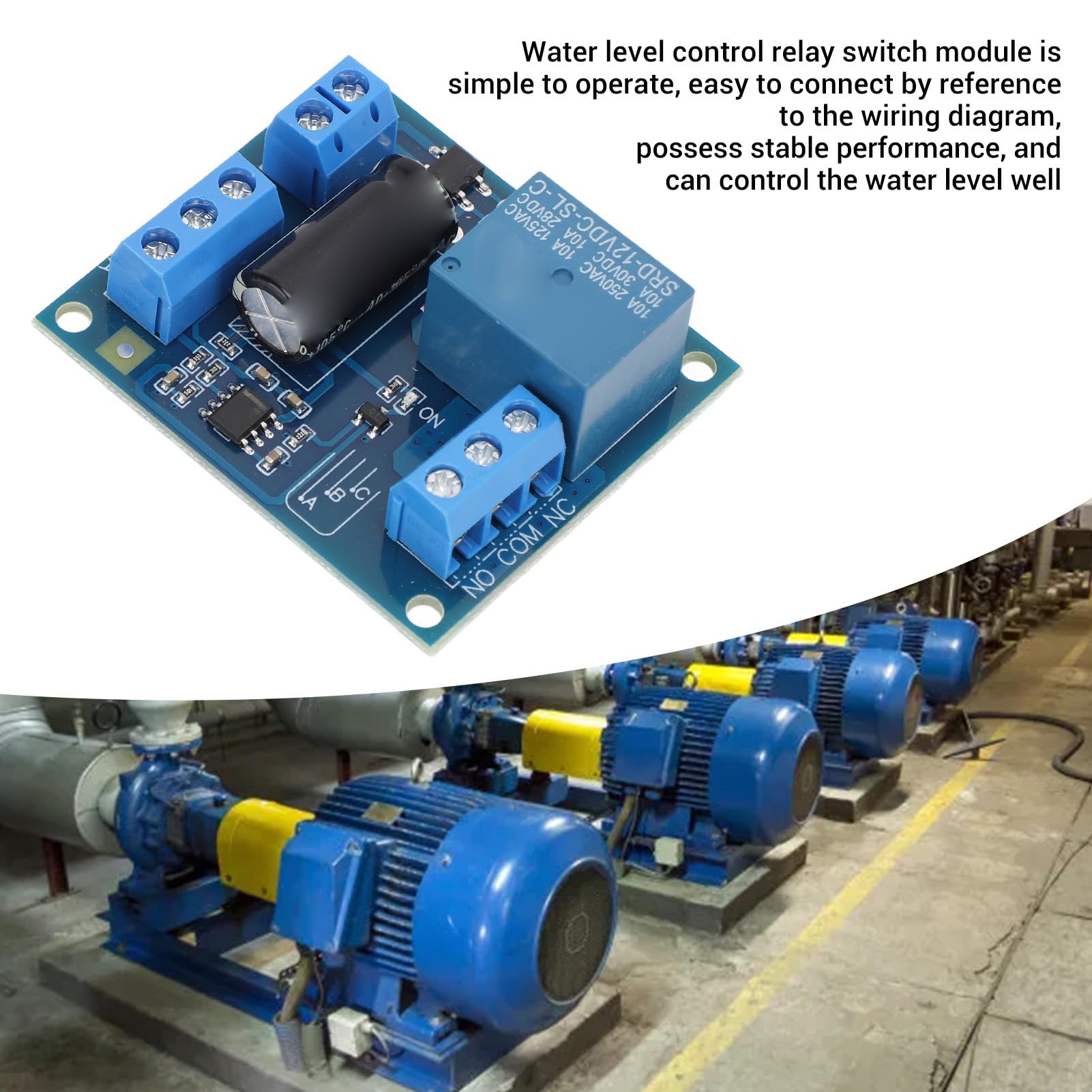Water Level Control Relay Switch Module, DC12V NE555 Auto Voltage Control Water Shortage Protector for Water Tower Aquarium - Image 3