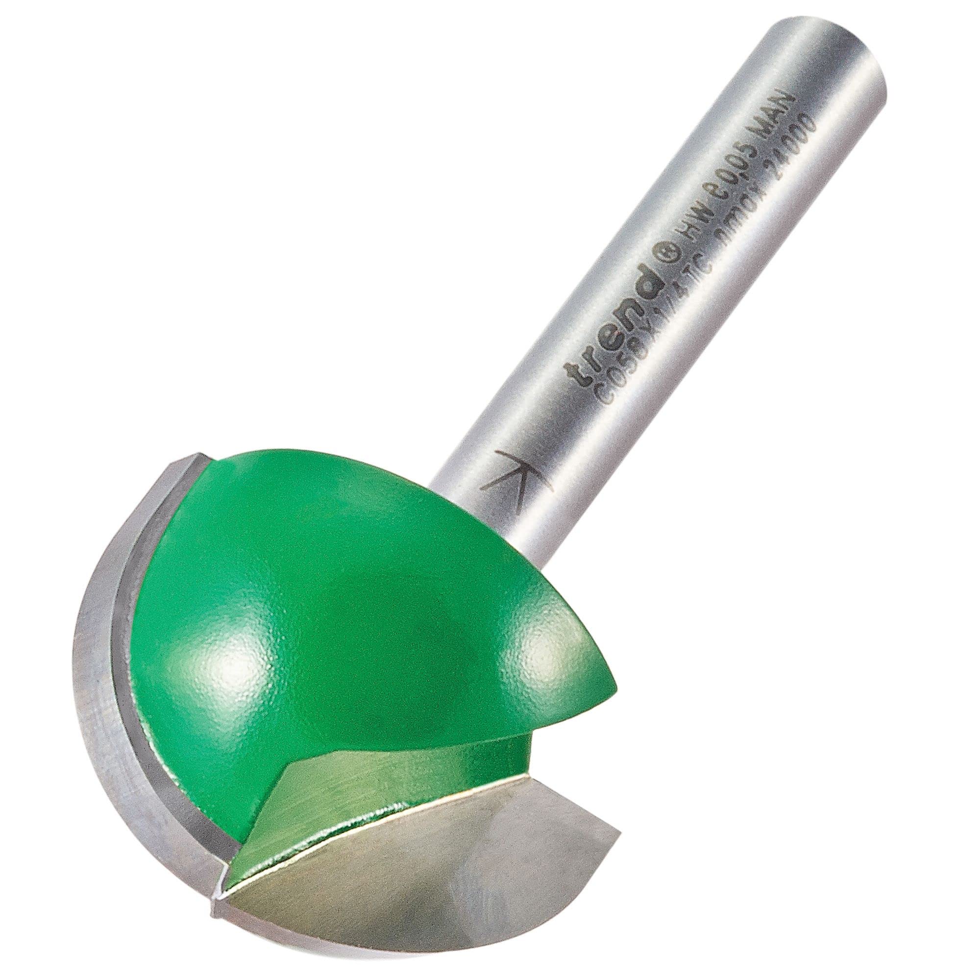 Trend Craftpro Cavetto Router Cutter, 1/4 Inch Shank, 12.7Mm Radius And 25.4Mm Cut Diameter, Tungsten Carbide Tipped, C058x1/4Tc