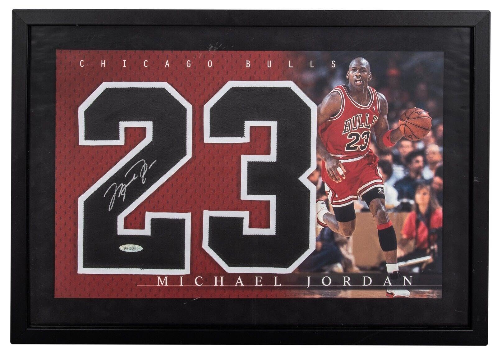 Michael Jordan Signed Jersey Numbers #23 Display Upper Deck UDA