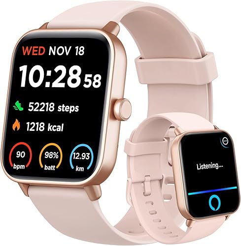 Gydom Smart Watches for Women Alexa Built-in, AnswerMake Calls, 1.8" Smartwatch with Heart RateSpO2SleepStress, 100 Sports Modes IP68 Waterproof,