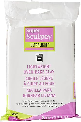 Super Sculpey blanco ultraligero ligero no tóxico Suave arcilla polimérica de modelado esculpido arcilla para hornear horno barra de 8 onzas Ideal