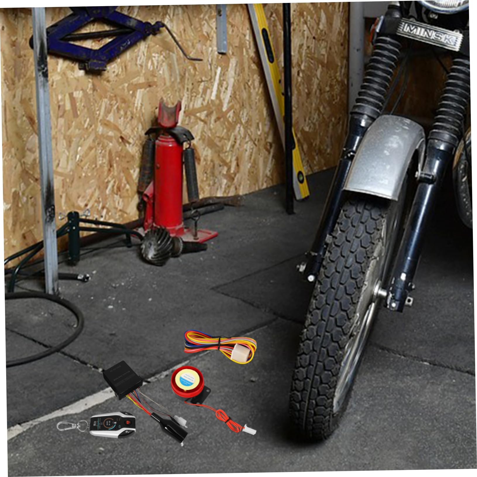 GLEAVI Sistema de Alarma Control Remoto Arranque Remoto para Motocicleta y Bloqueo Automático, Plástico Seguridad Antirrobo