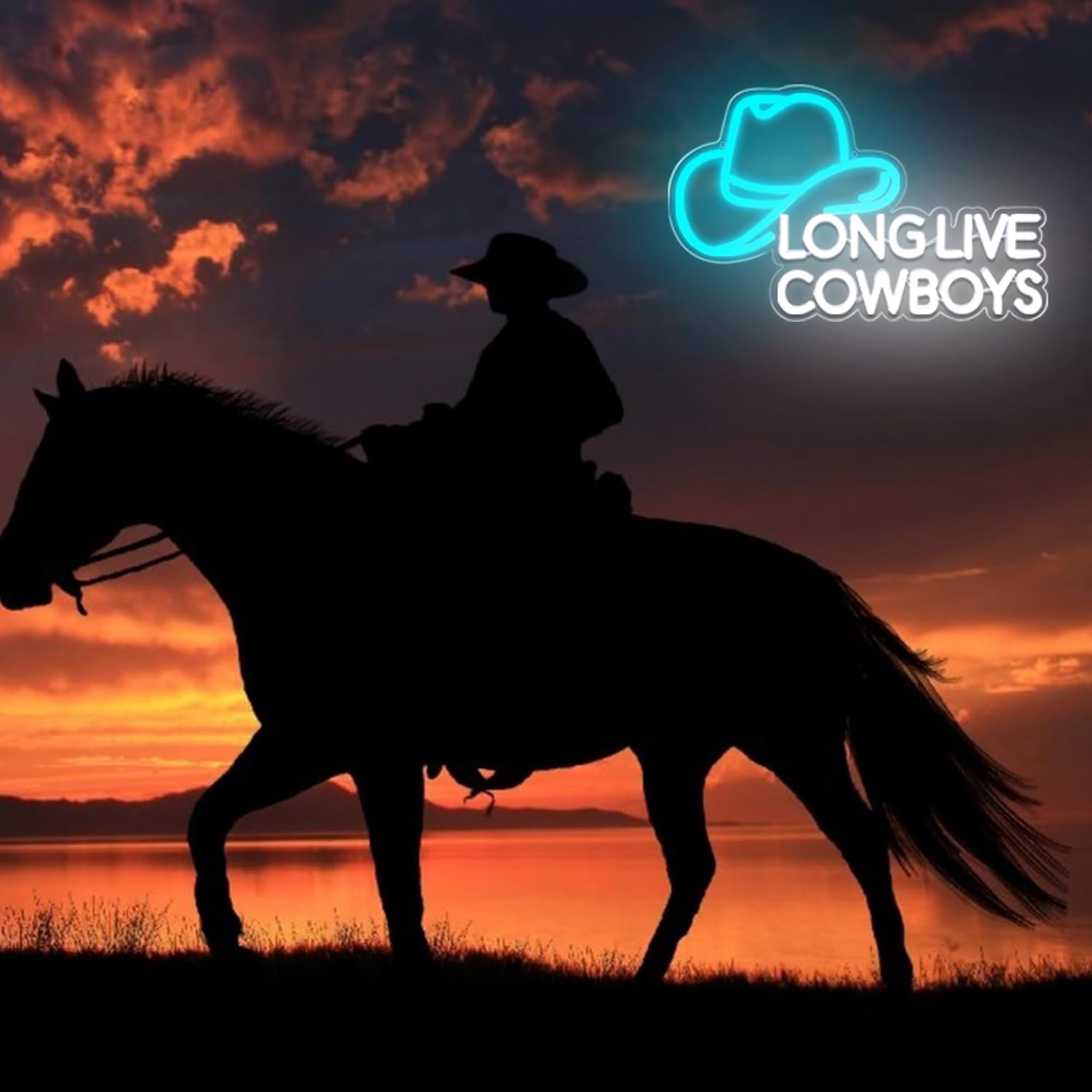 Long Live Cowboys Neon Sign for Wall Decor Cowboys Hat Neon Light for Bedroom Western Cowboy Hat LED Light Up Sign for Bar Party Restaurant Man Cave Birthday Gifts Art Size16.1 * 9.8In(JTLD029)