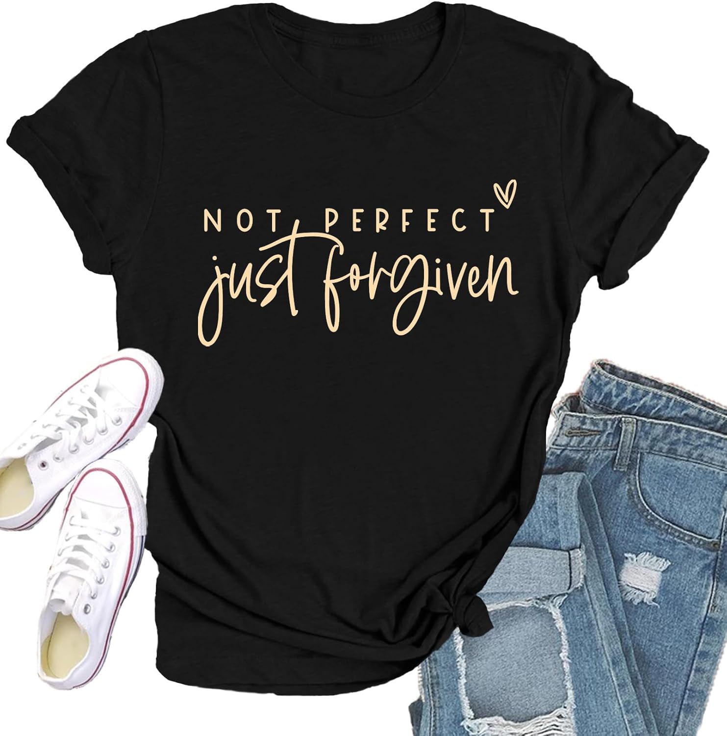 Qskall Christian Shirts for Women Jesus Shirt Inspirational Tee Tops
