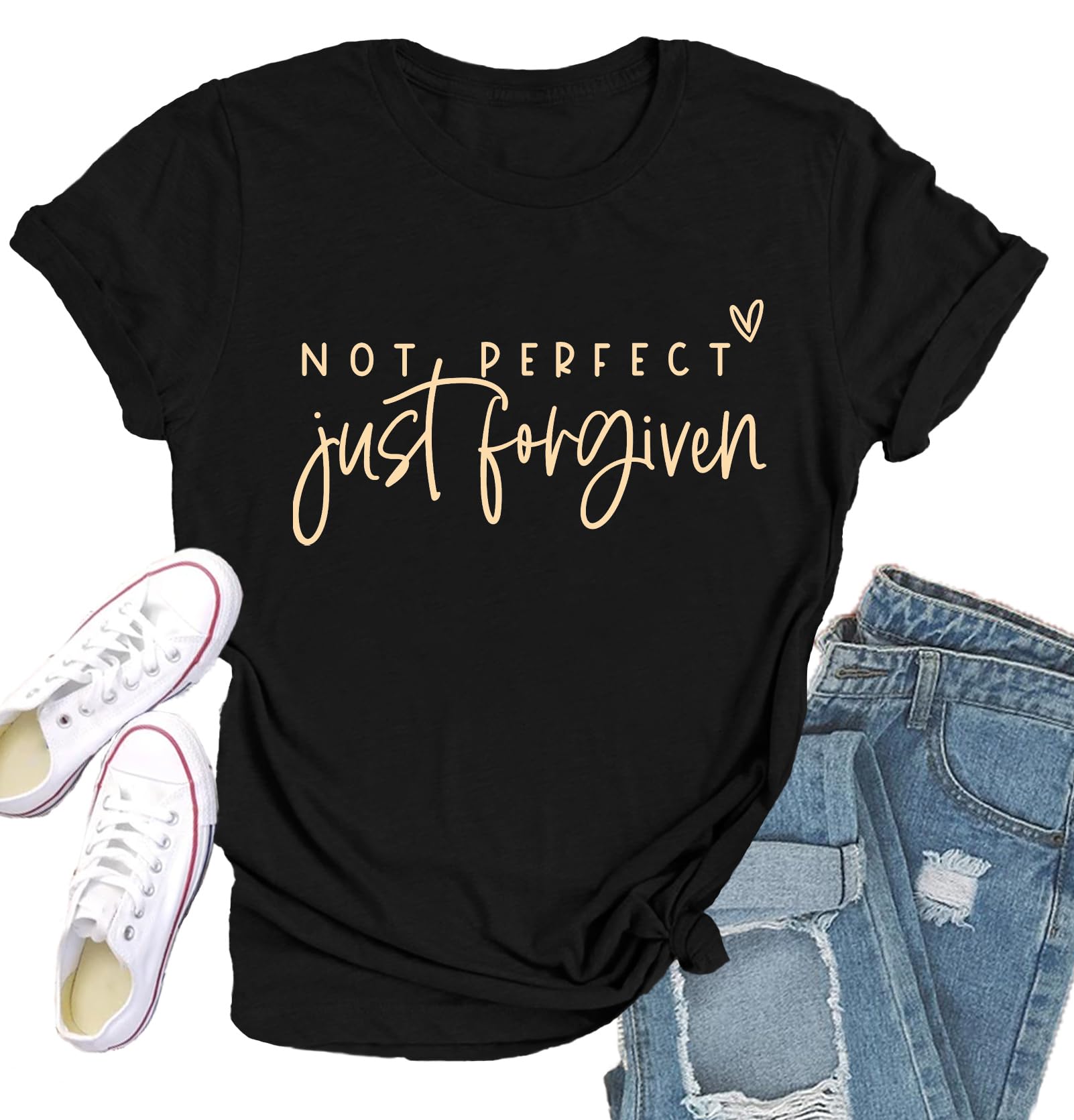 Qskall Christian Shirts for Women Jesus Shirt Inspirational Tee Tops
