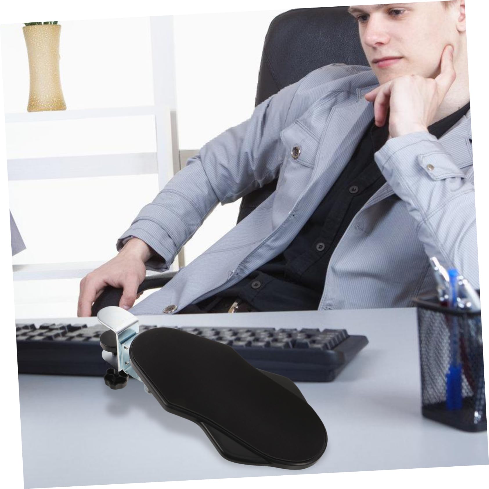 SEWACC Reposabrazos para Escritorio Ergonómico Plegable y Ligero de Abs y Hierro para Uso Prolongado en Oficina y Viajes de Negocios