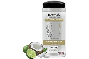 Wahl USA Cat Refresh Cleaning Wipes with Oatmeal Formula for Refreshing and Cleaning Dirty Cats