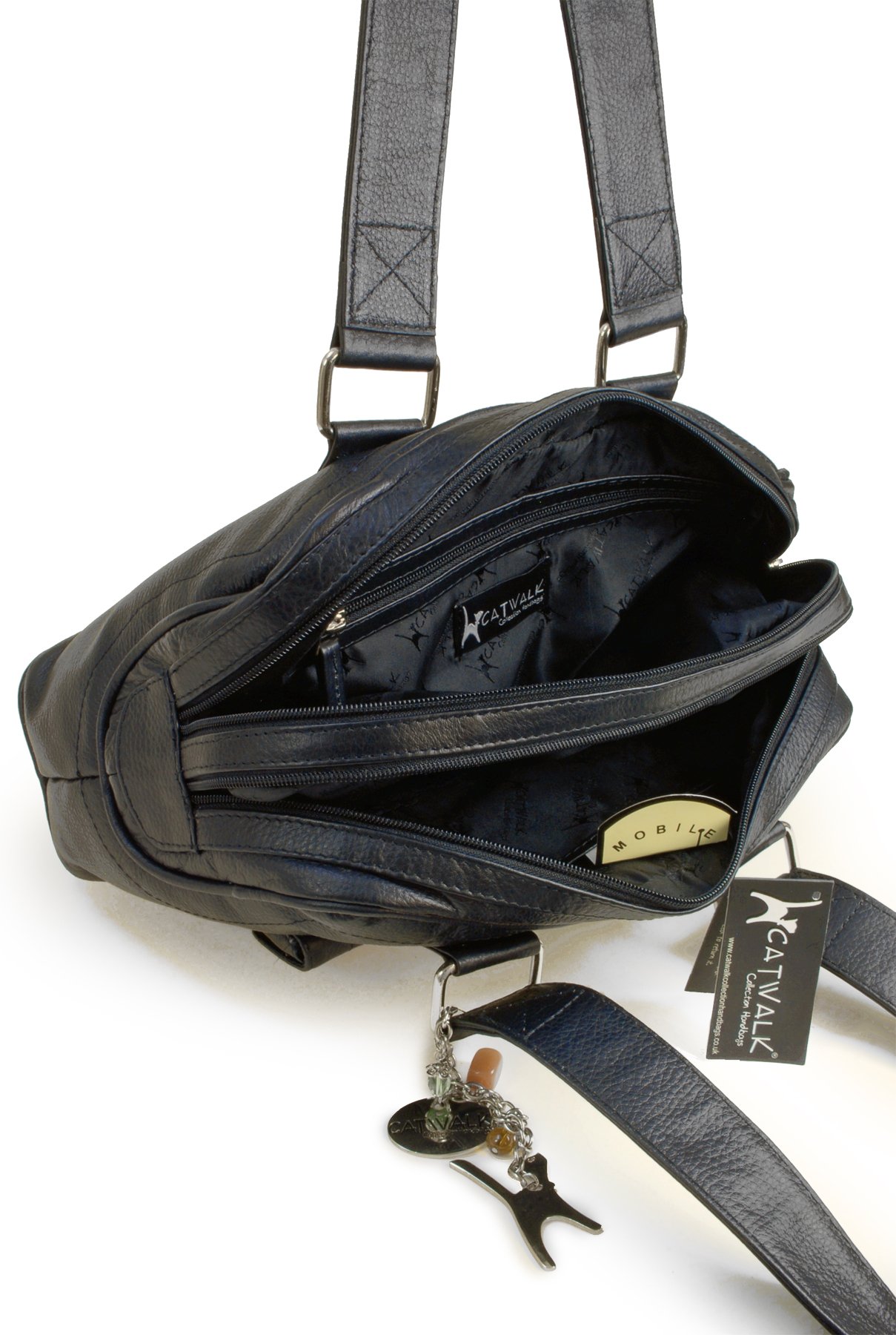 Catwalk Collection Handbags - Borsa a Spalla da Donna in Vera Pelle - Borsa a Mano da Giorno - Media - Caroline