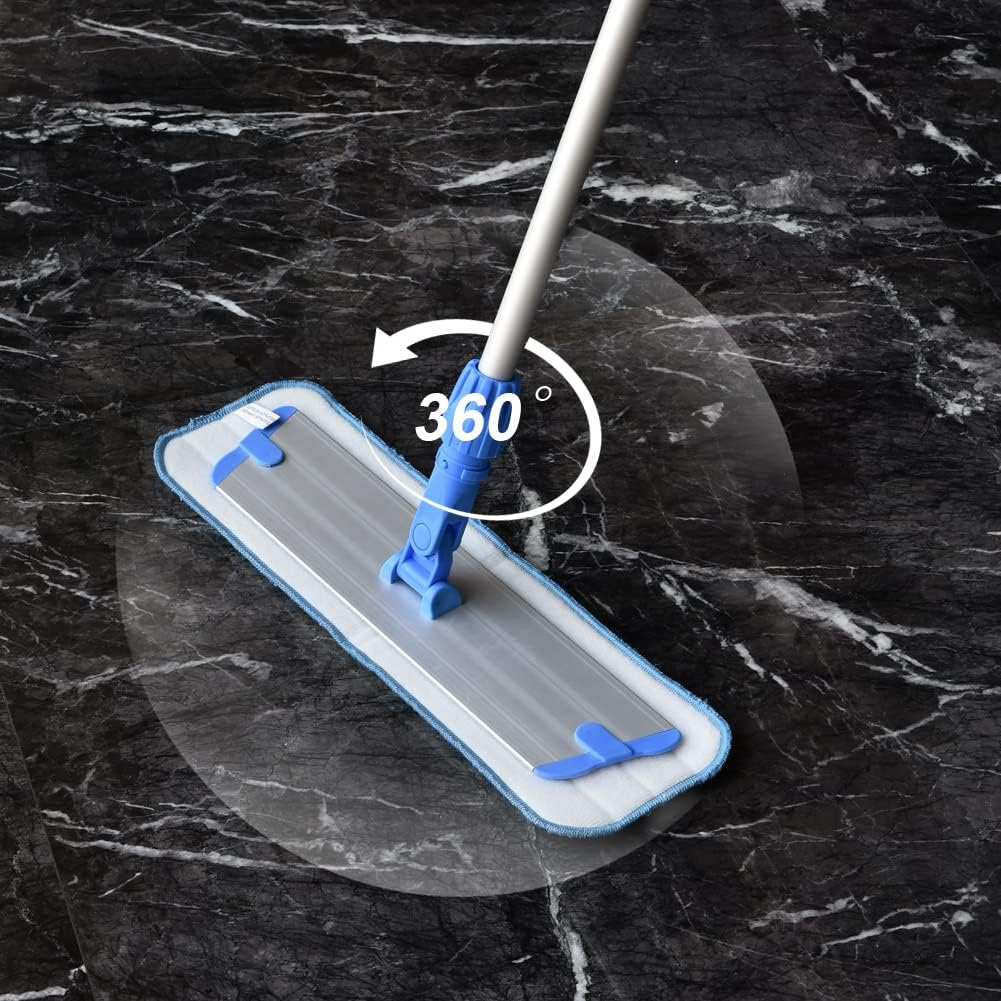 Layers 18 Inch Microfiber Mop for Floor Cleaning-Hardwood with 3 Washable Mop Pads, with 59.8‘’ Extra-Long Aluminium Handle for Wet Dry Dust Household Cleaning.