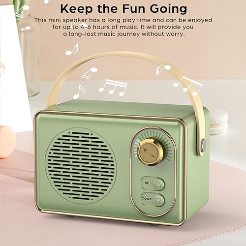 Miniatura 6 de Anliato Altavoz Bluetooth retro, altavoces Bluetooth inalámbricos portátiles vintage con volumen alto Bluetooth 5.0 compatible con tarjeta TF U