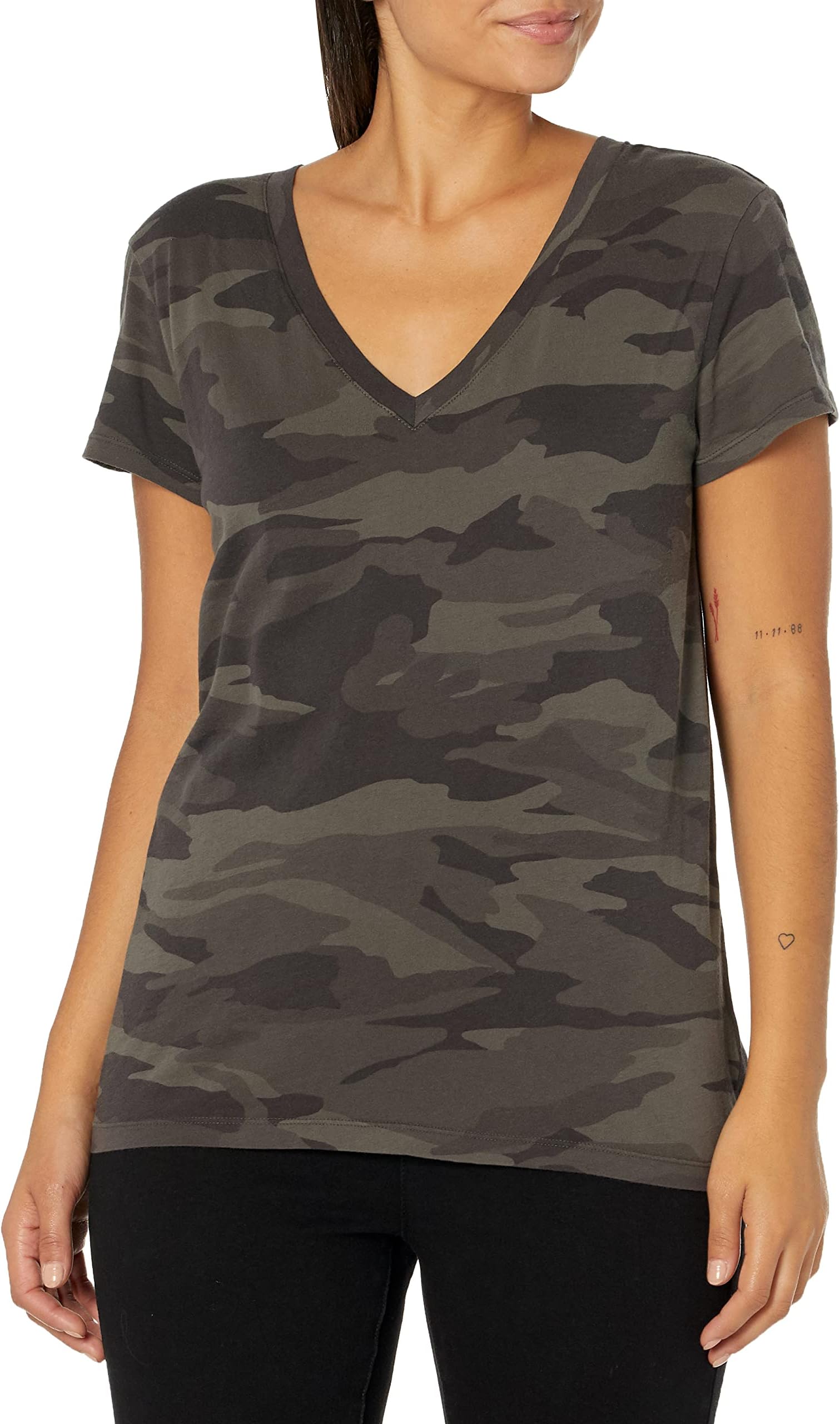 SplendidWomen's Deep V-Neck Slub Tee T-Shirt