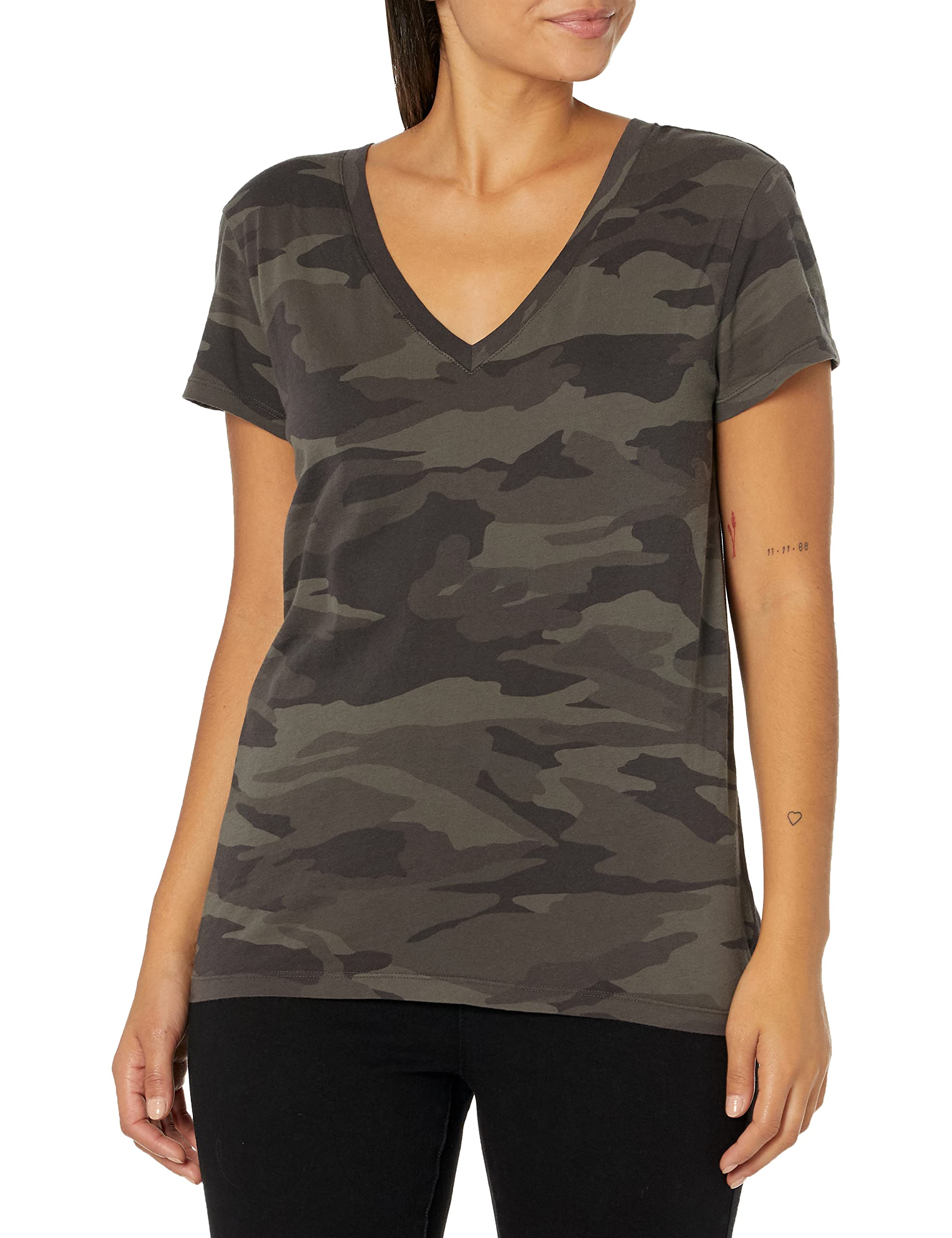 SplendidWomen's Deep V-Neck Slub Tee T-Shirt