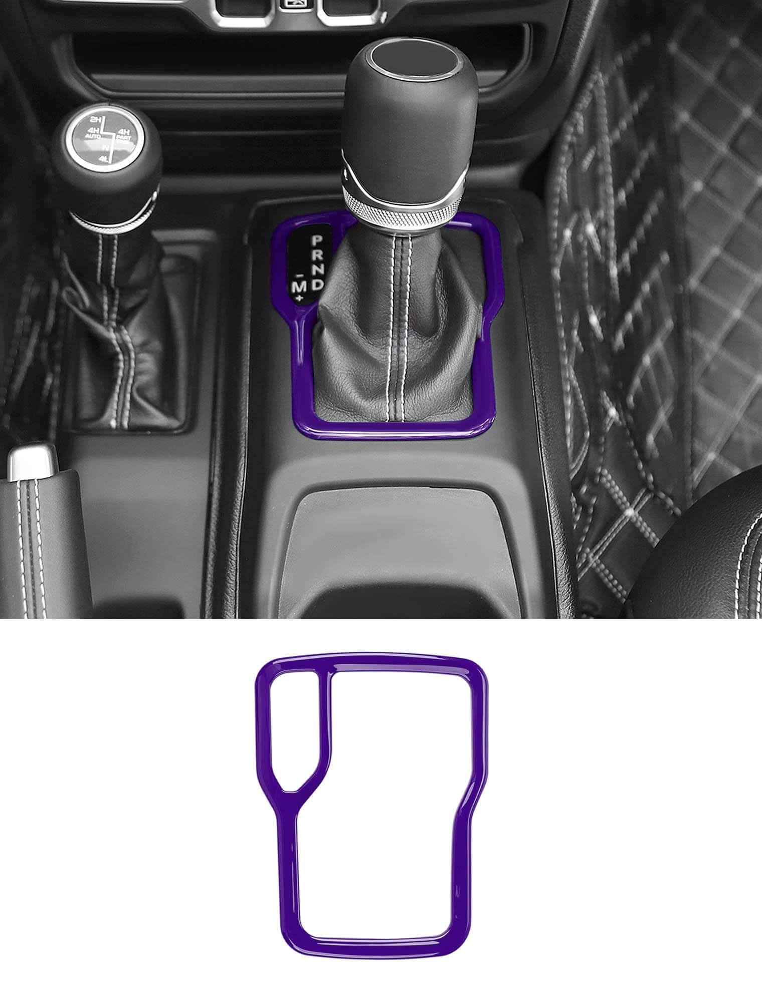 Photo 1 of Savadicar Purple Interior Accessories - Shifter Base Bezel Trim for 2018-Present Jeep Wrangler JL JLU 4XE & Gladiator JT - Solid Color Interior Decor Upgrade Option, 1-Piece