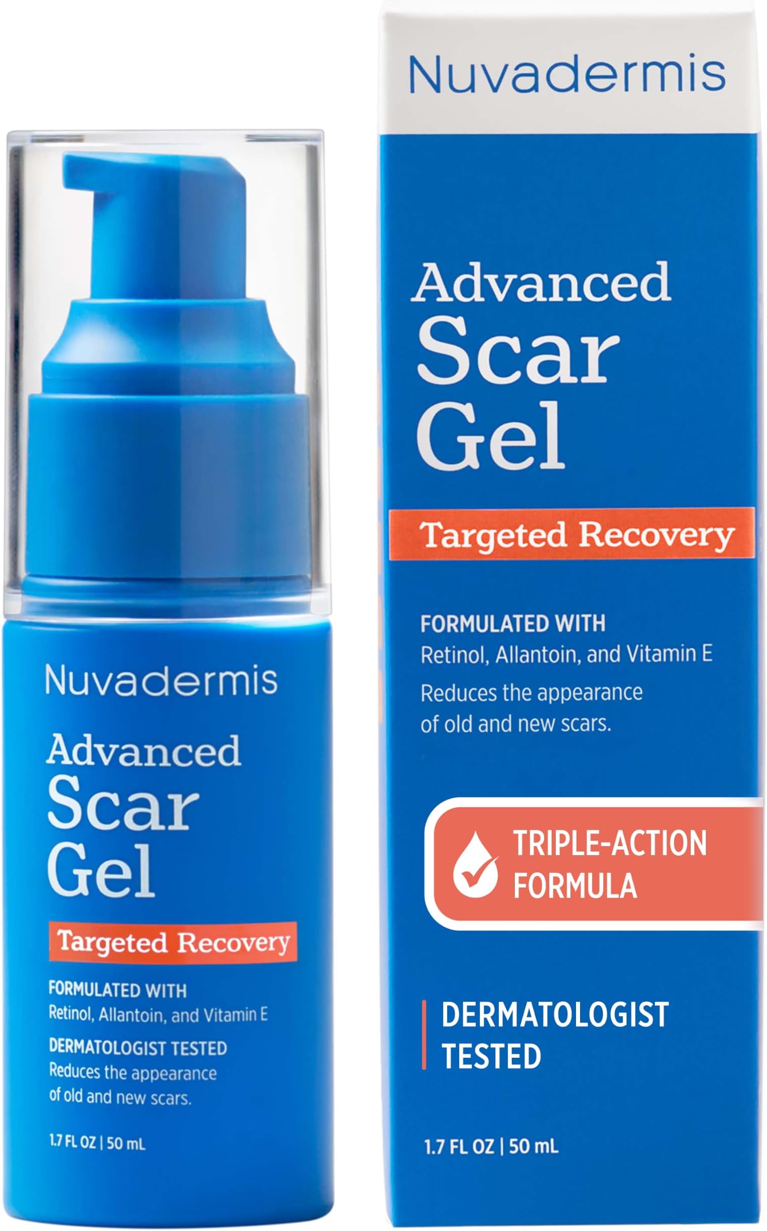 NUVADERMIS Scar Cream Gel for Surgical Scars | Retinol & Vitamin E, 1.7oz