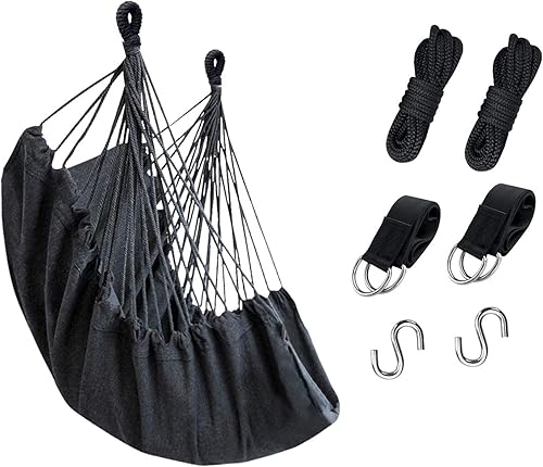 KPX Ourdoor - Silla hamaca colgante  Cómoda silla columpio de árbol de gran tamaño 43.3 x 51.2 in (sin almohadas) -330 libras de capacidad de peso
