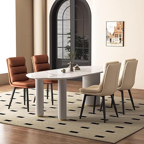 Miniatura 3 de Upholstered Dining Chairs Set of 4, Leather Kitchen Chair with Metal Legs, Dining Room Kitchen Chair with Back for